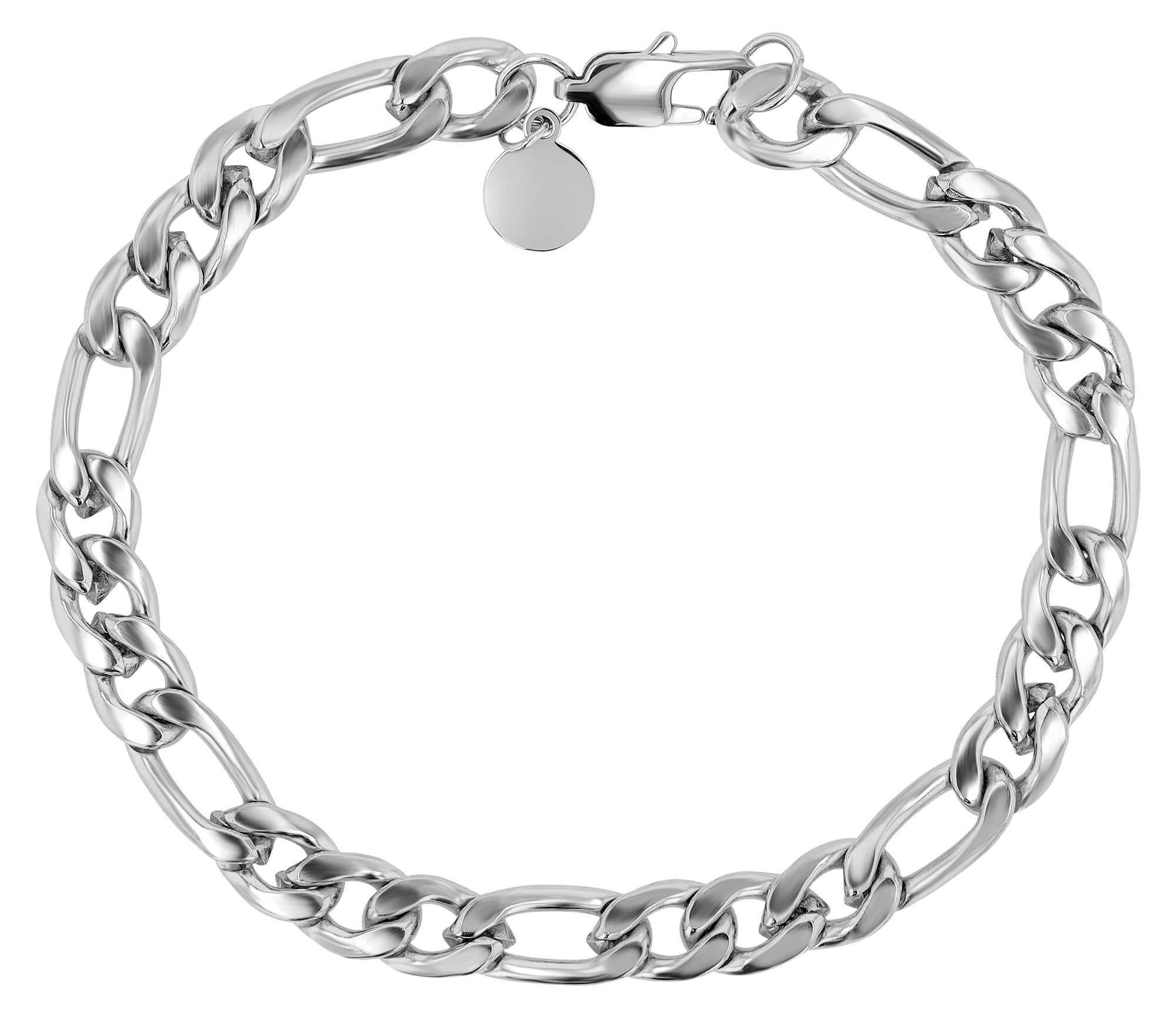 "Chico" Edelstahlarmband, 21,5 cm, Stärke 8 mm, silberfarben