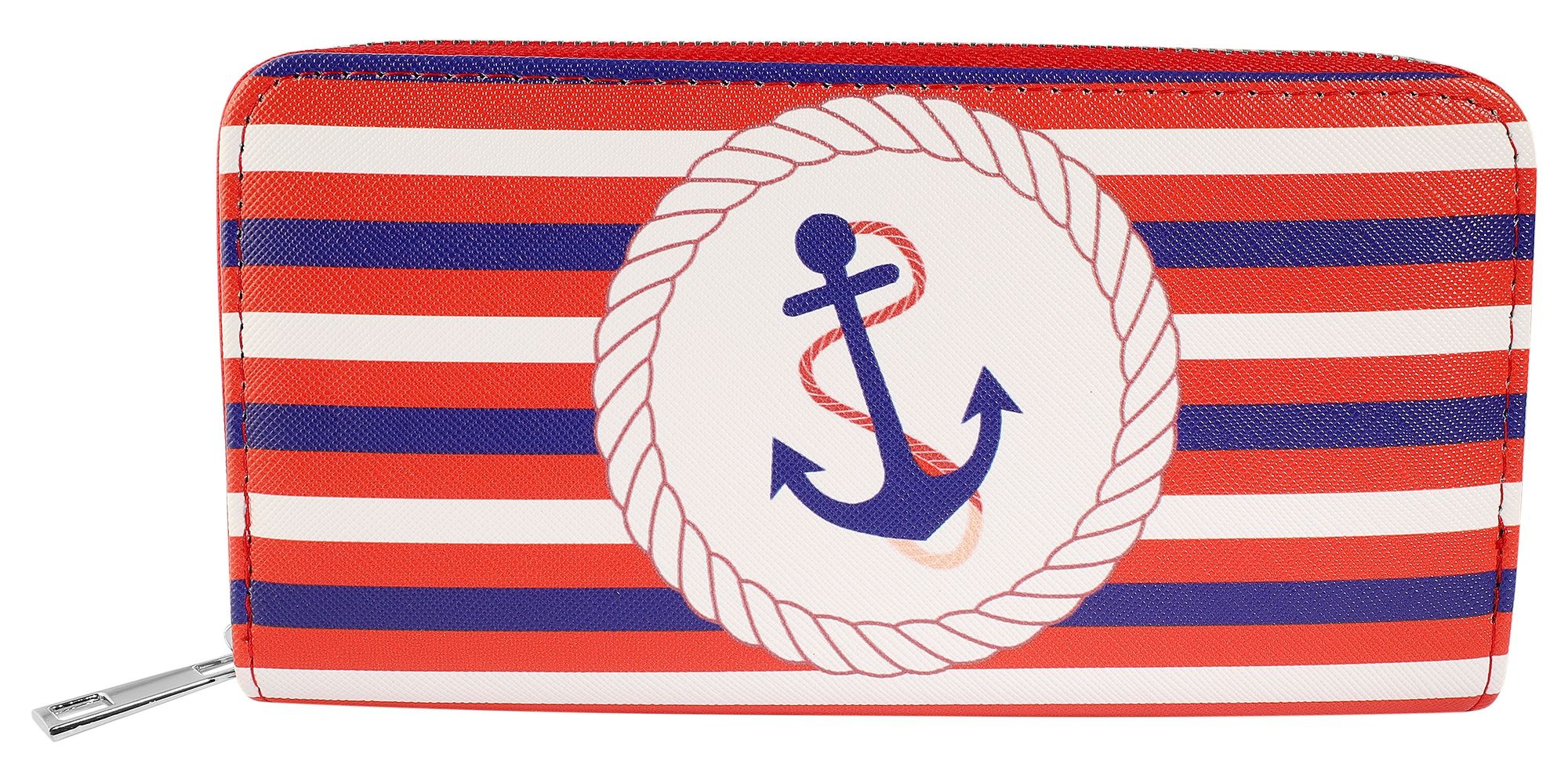 "Arima", Cham Cham Damengeldbörse aus Lederimitat, maritim, rot/blau/weiß