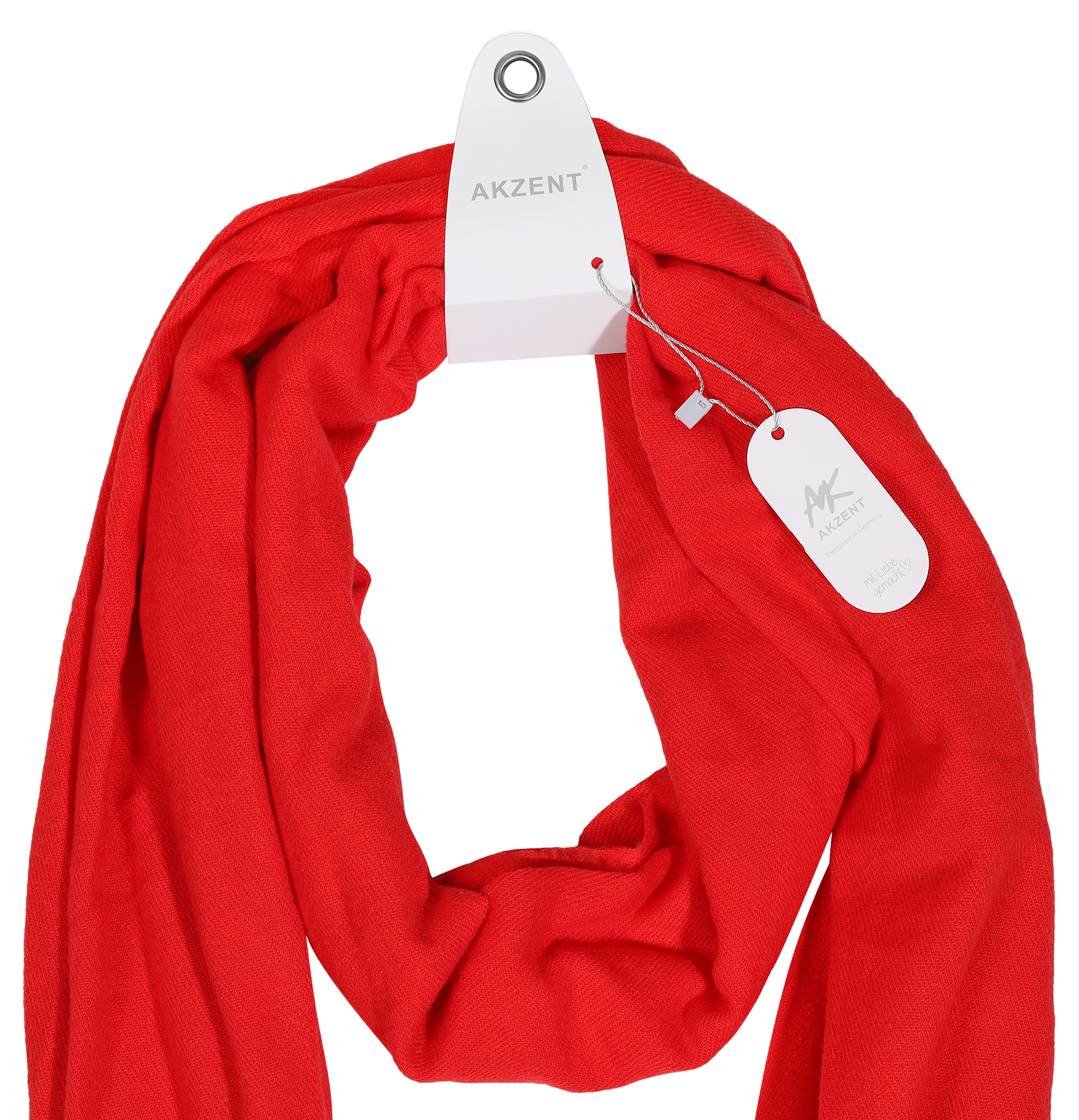 Winterschal, unifarben Rot, 100% Viskose, VE 4