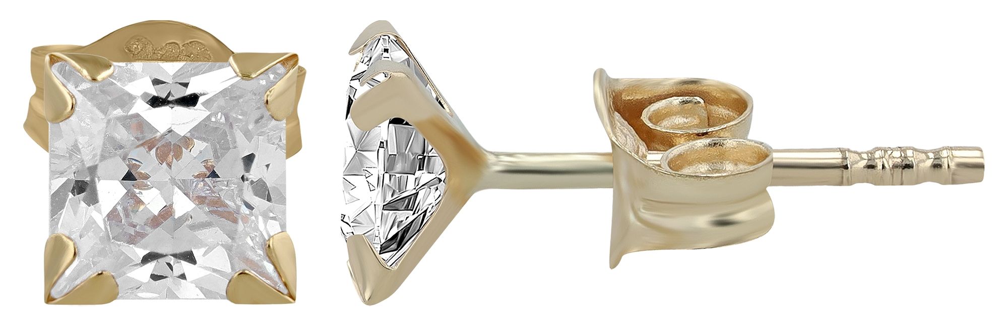 333/- Gold "Atika" Ohrstecker 4 x 4 mm, Gelbgold, 8 Karat