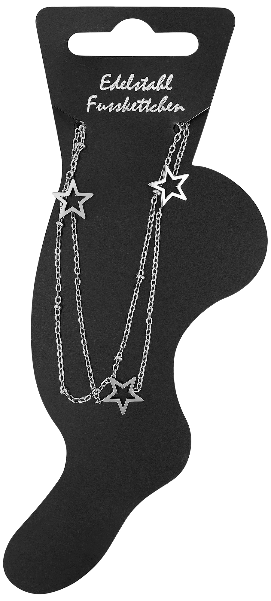 Edelstahl Fußkette, 24cm + 5cm