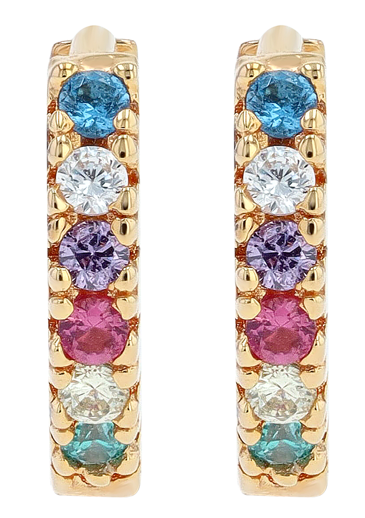 Sif Jakobs Jewellery 925/- Echt Silber Creolen "Ellera Piccolo" Ø 7 mm, Zirkonia (bunt), vgold.