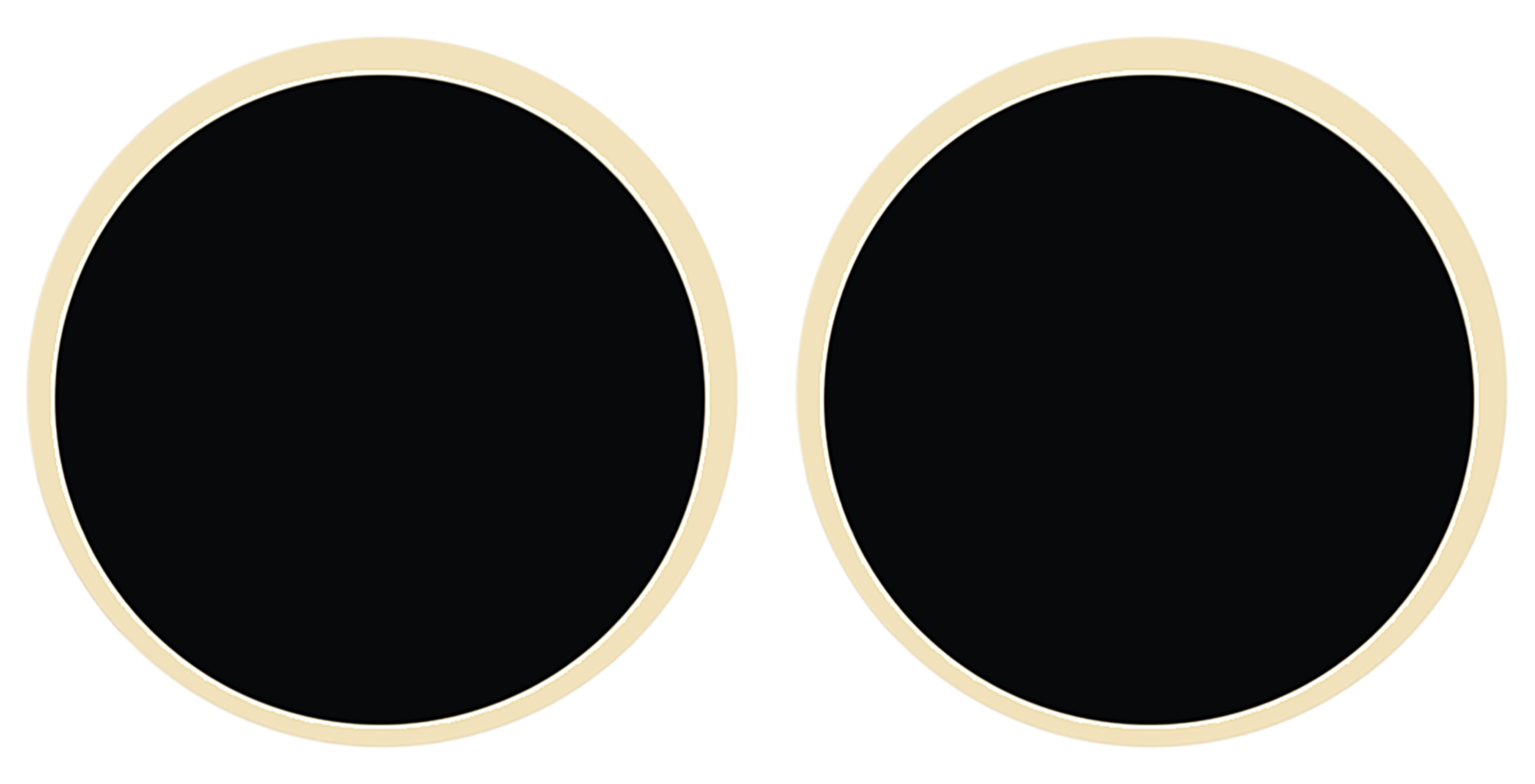 "Jimmy", Titan Ohrstecker, Ø 7 mm/ 2,5 mm, goldfarben/ schwarz