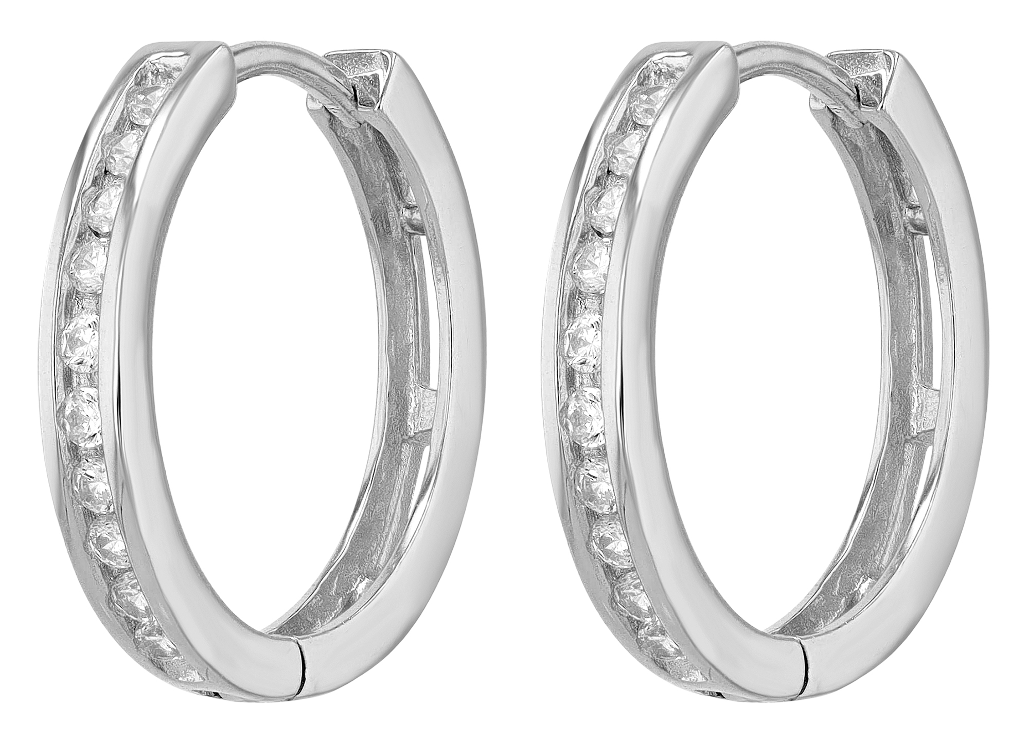 "Simarong" 925/- Echt Silber Creolen Ø 16 mm, mit Zirkonia, rhodiniert