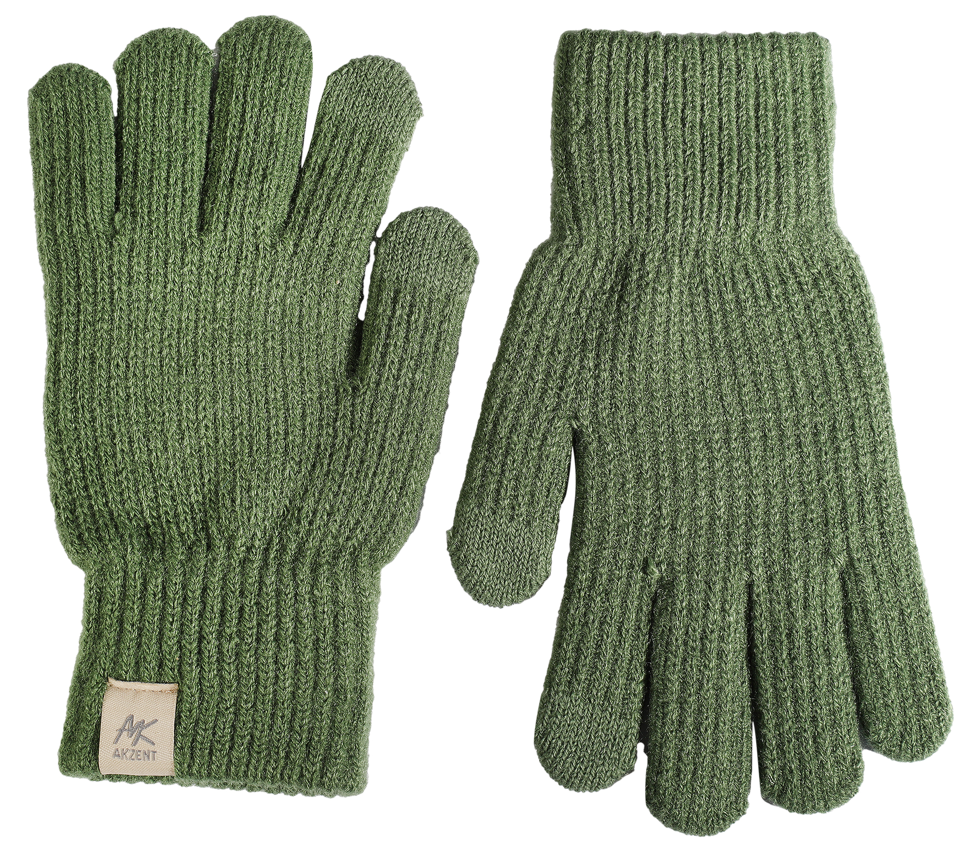 Damen-Handschuhe, Gr S, grün, Touch-Finger, 100% Polyester, VE-4