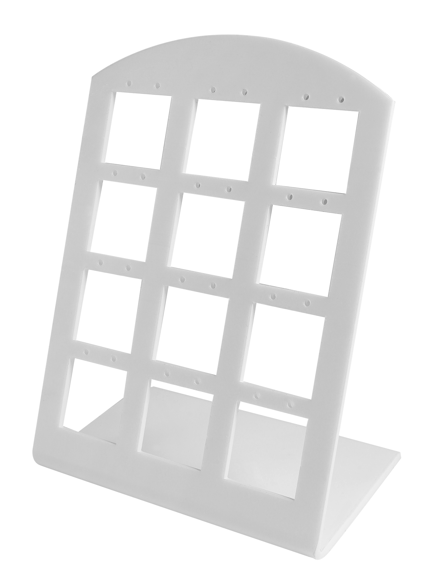 Display für 12 Ohrringe (Dekoserie Shiny), Kunststoff, 13,5 cm, weiß