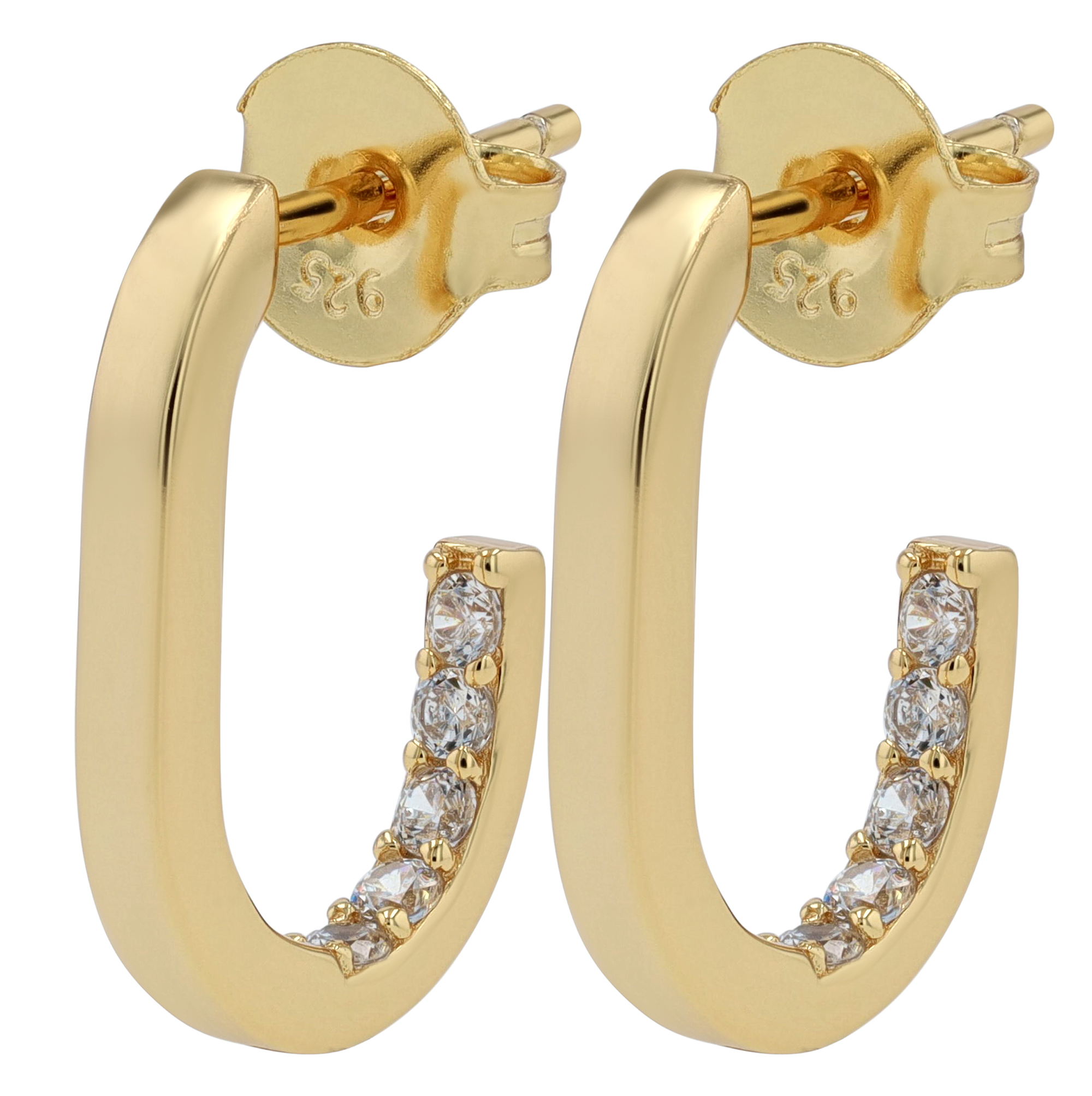 Sif Jakobs Jewellery 925/- Echt Silber Halbcreole "Capizzi Piccolo" Zirkonia, vergoldet