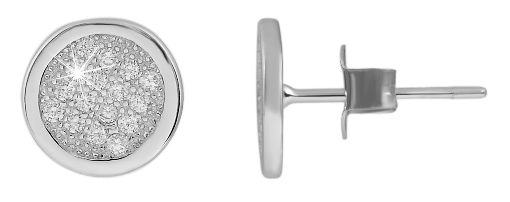 "Swea" 925/rhodiniert Echt Silber Schmuckset mit Ohrsteckern und Anhänger, Zirkoniabesatz