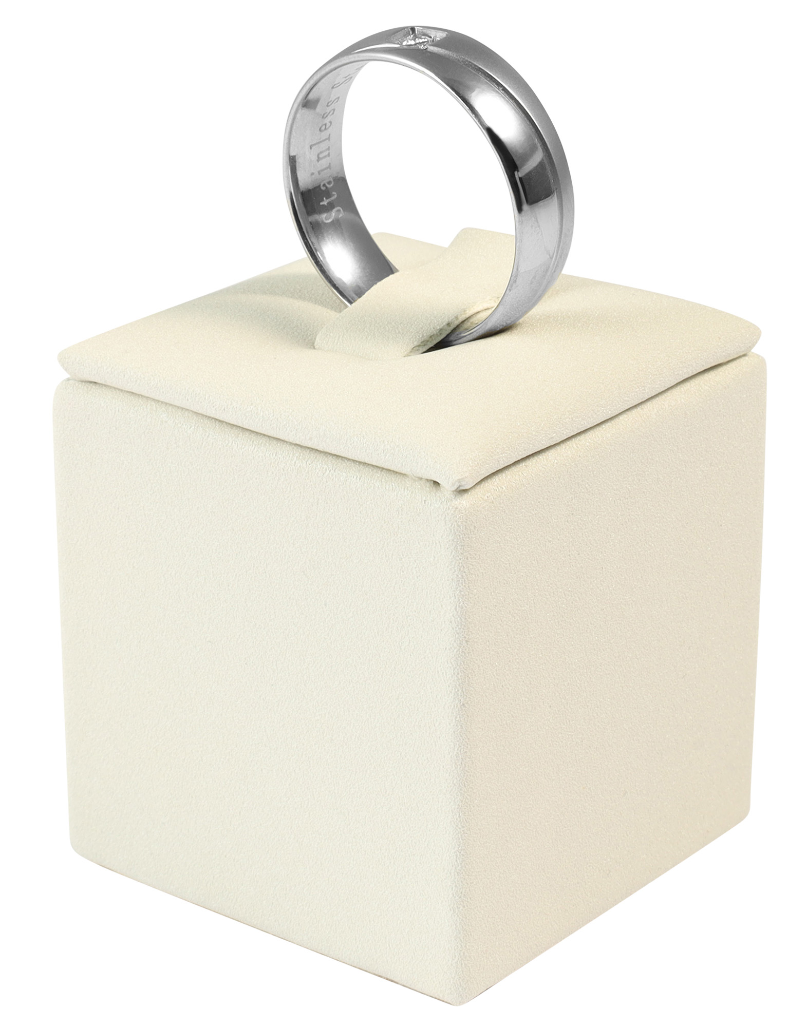 Ringaufsteller (Dekoserie Soft), PU-bezogen, Höhe 4 cm, weiß