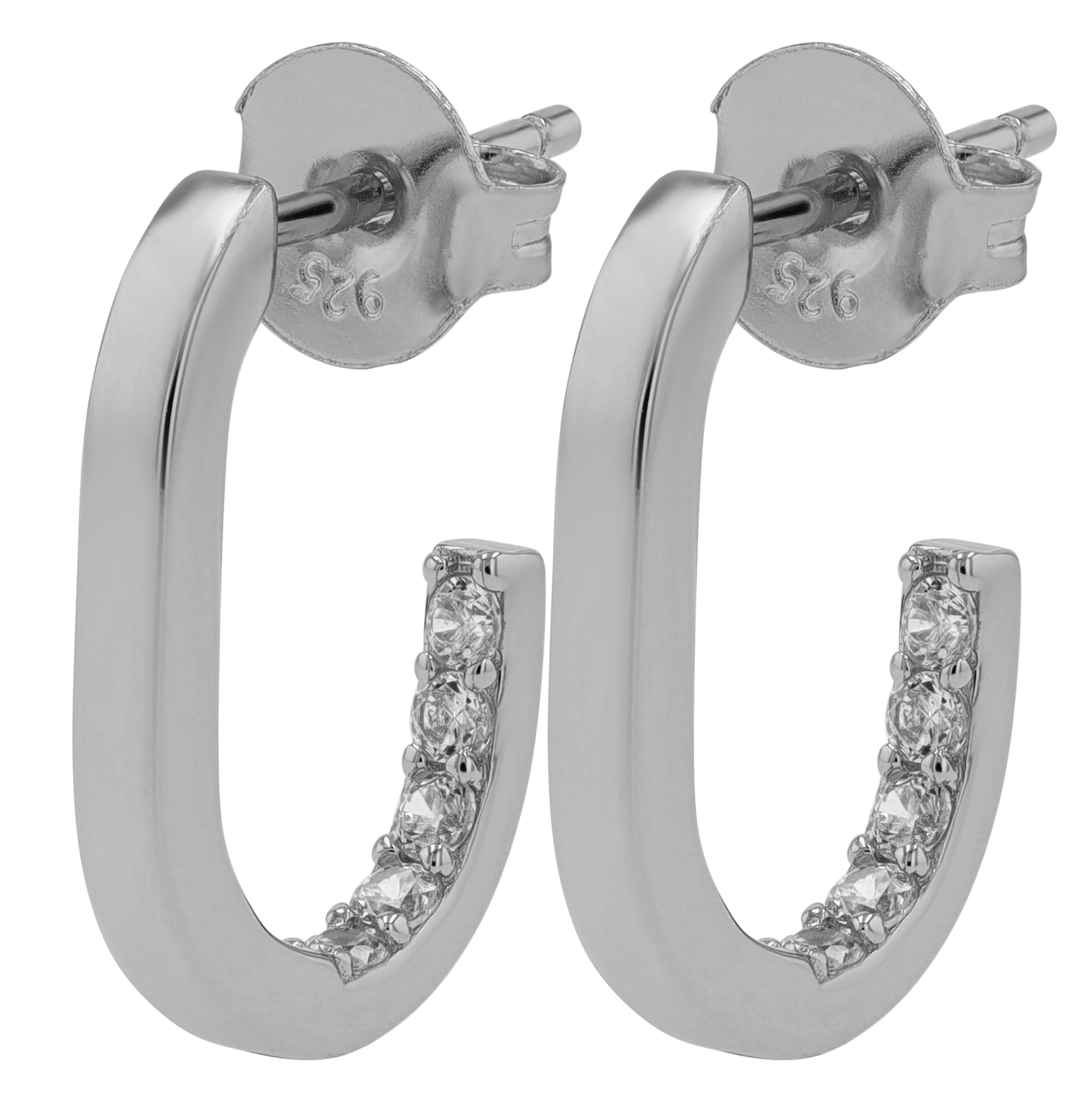 Sif Jakobs Jewellery 925/- Echt Silber Halbcreole "Capizzi Piccolo" Zirkonia, rhodiniert
