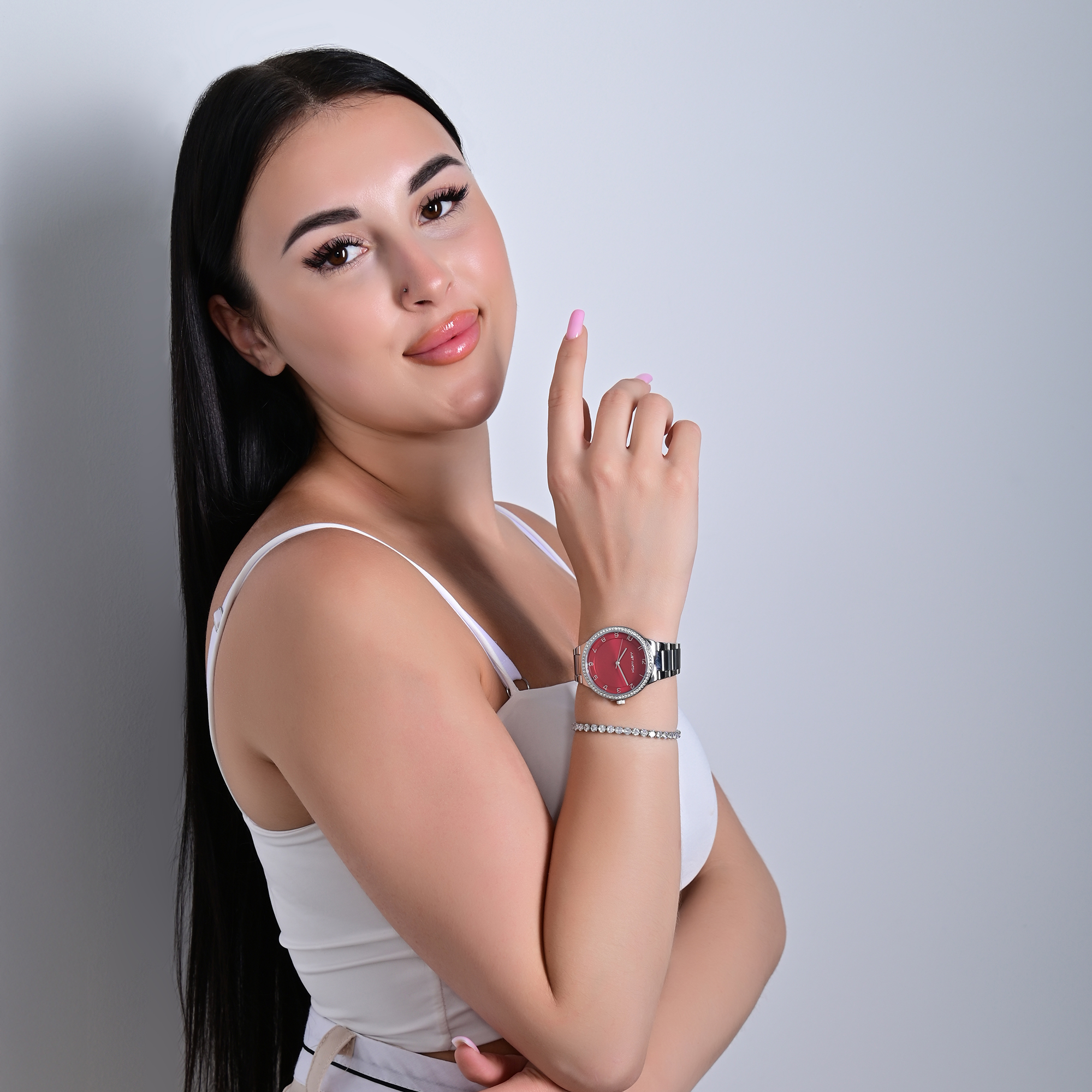 "Benedetta " Tennis-Armband, Zirkonia, 16,5 + 2,5 cm, silberfarben