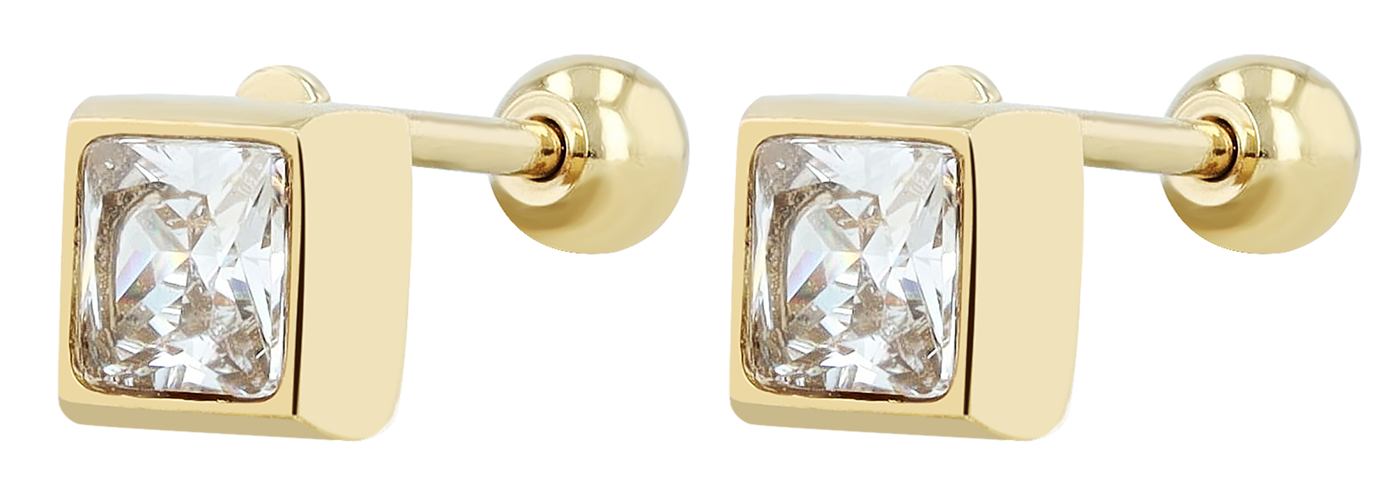 "Nura", Edelstahl Ohrstecker/-piercing, Zirkonia
