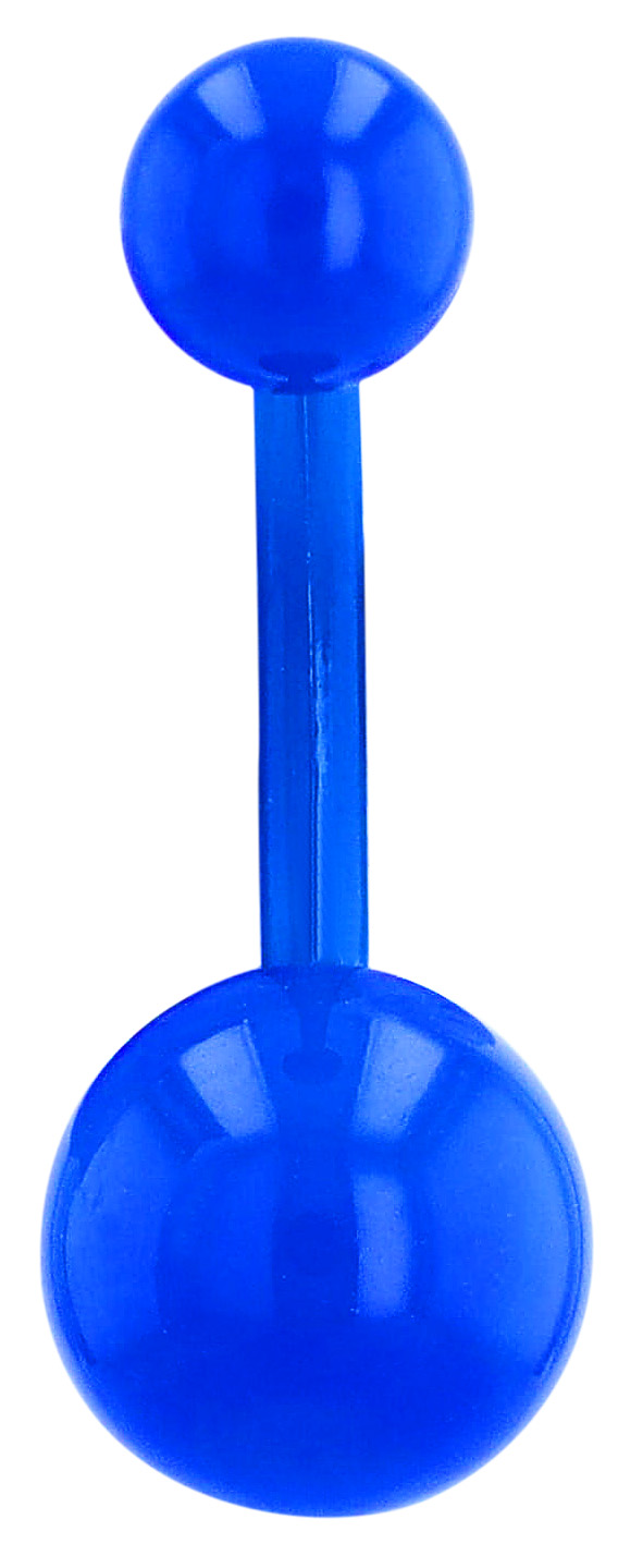 "Mirnesa" Bauchnabelpiercing, VE 6 aus Kunststoff, Länge 10 mm/ Stärke 1,5 mm, blau