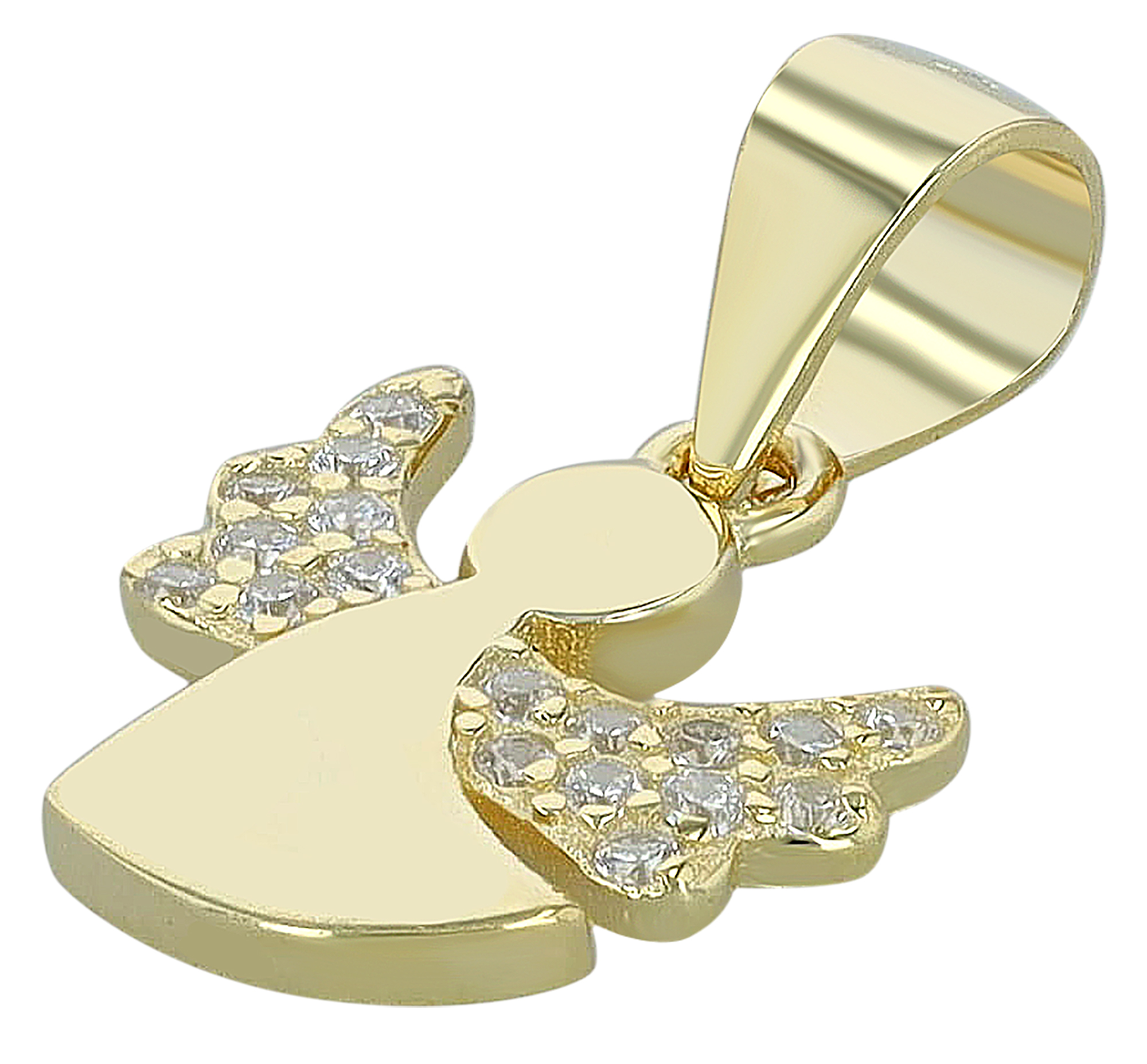 "Wolkentänzer Elisa" 925/- Echt Silber Kinder- Anhänger - Engel, Zirkon, vergoldet