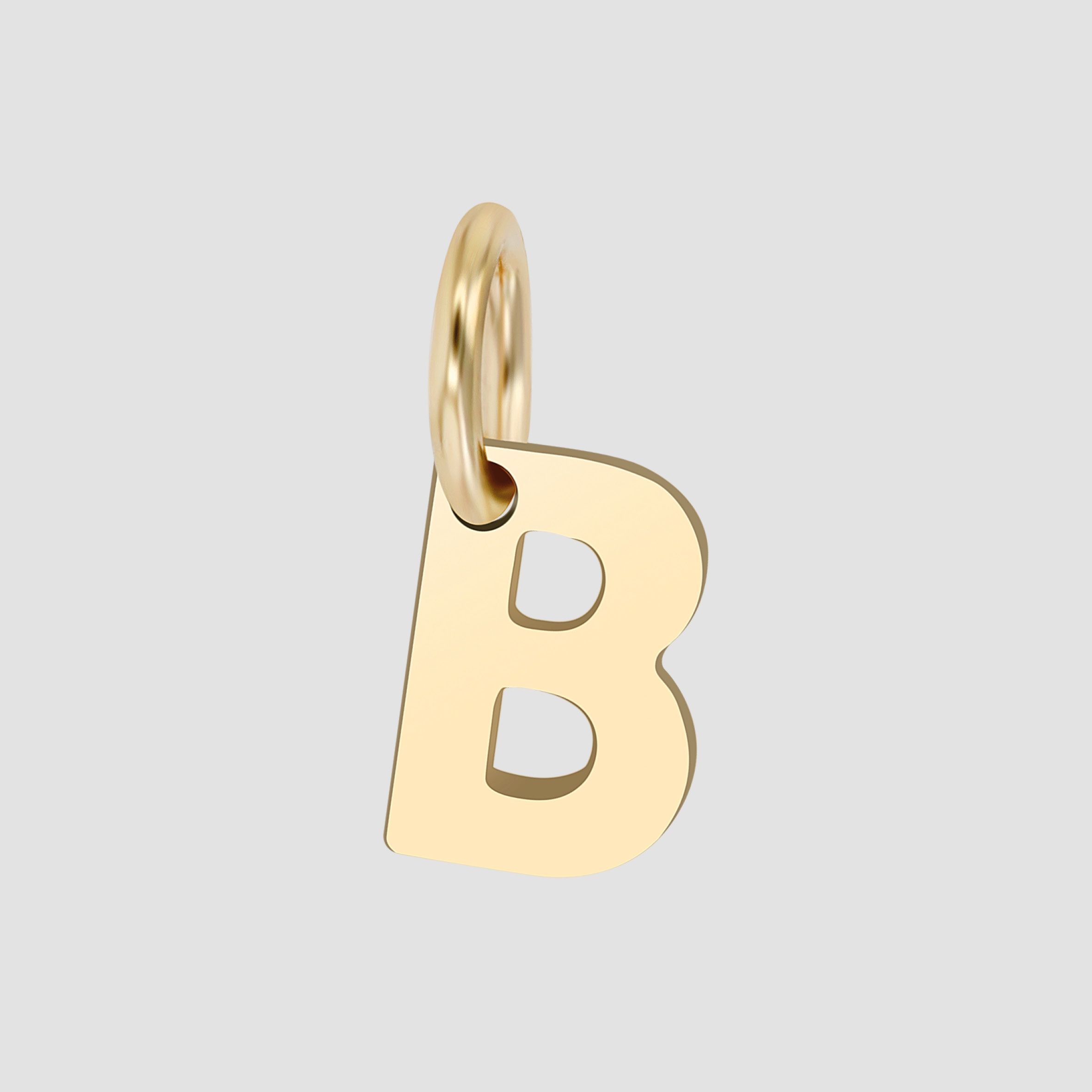 375/- Gold Anhänger "Golden Initials - B" ohne Kette, Buchstaben, Initialien, 9 Karat, Gelbgold