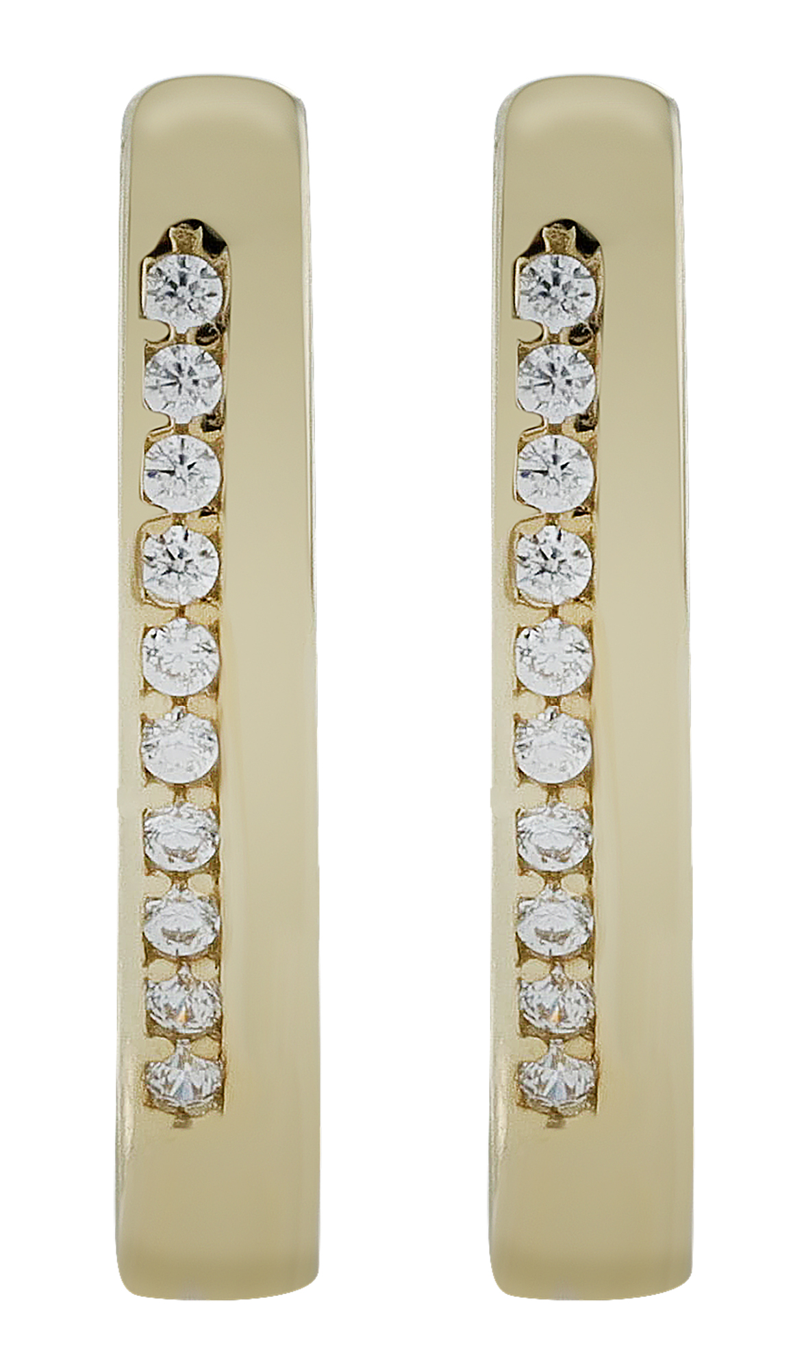 333/- Gold Klapp-Creolen "Suela", Zirkoniabesatz, Gelbgold, 8 Karat