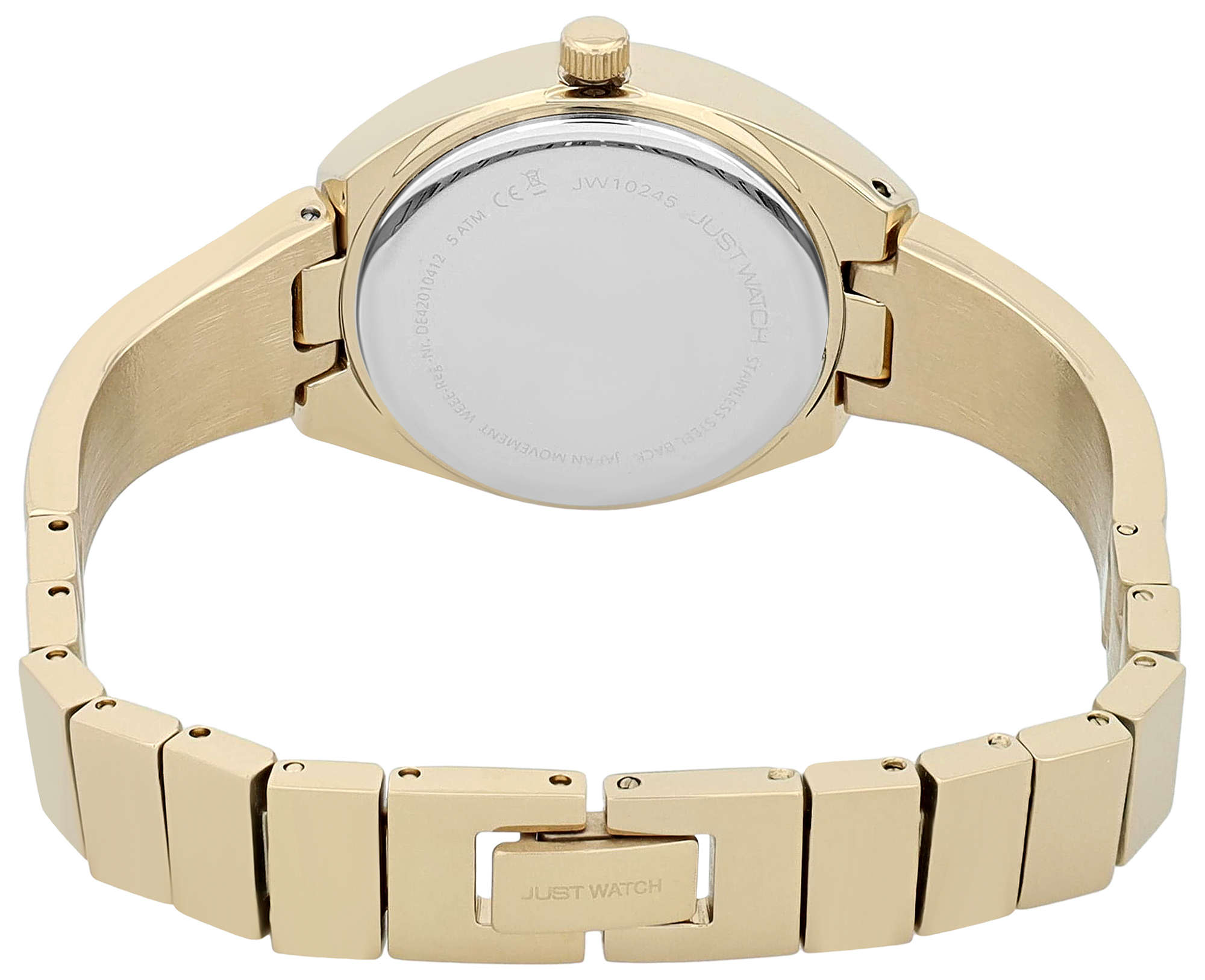 Just Watch Damenuhr "Maja" mit Edelstahlband, Gliederarmband mit Halbspange, goldfarben/ Braun