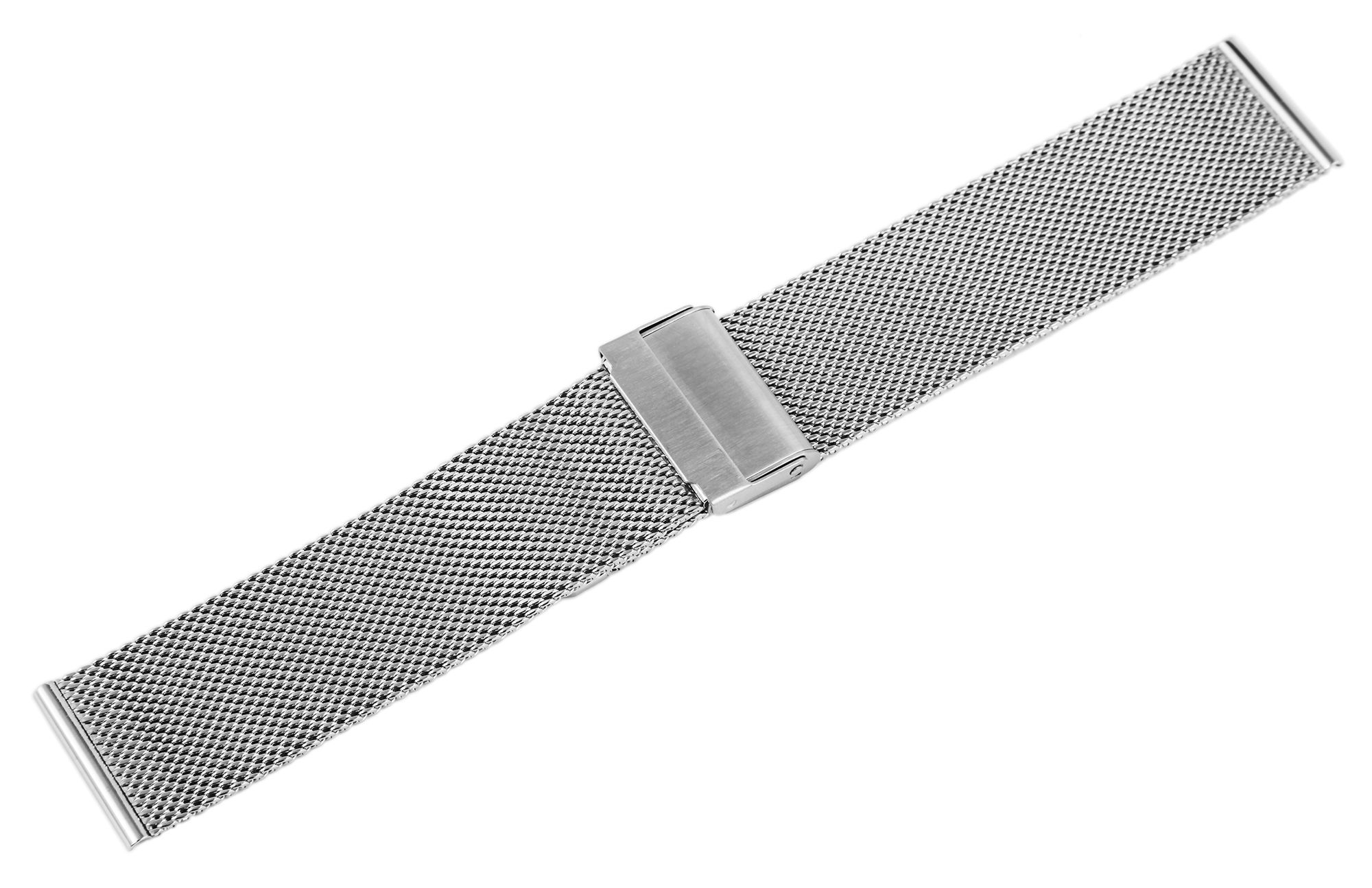 Edelstahl-Milanesearmband, silberfarben, 20 mm