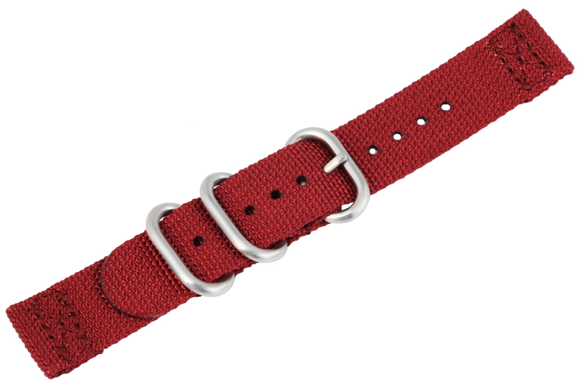 Nylon-Uhrenarmband, dunkelrot, Dornschließe, 22 mm