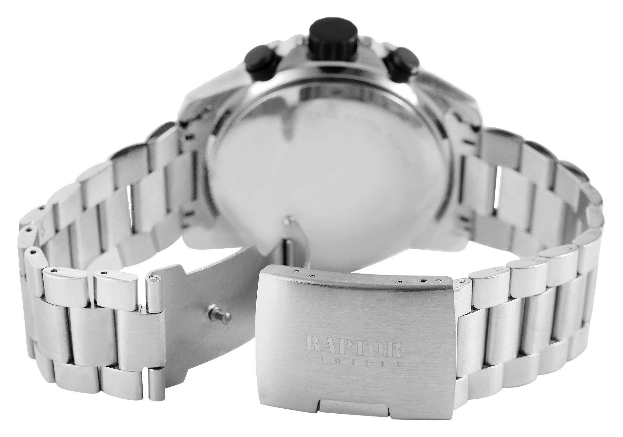 Raptor Limited Herrenchronograph "Soheil" mit Edelstahlarmband, silberfarben/blau