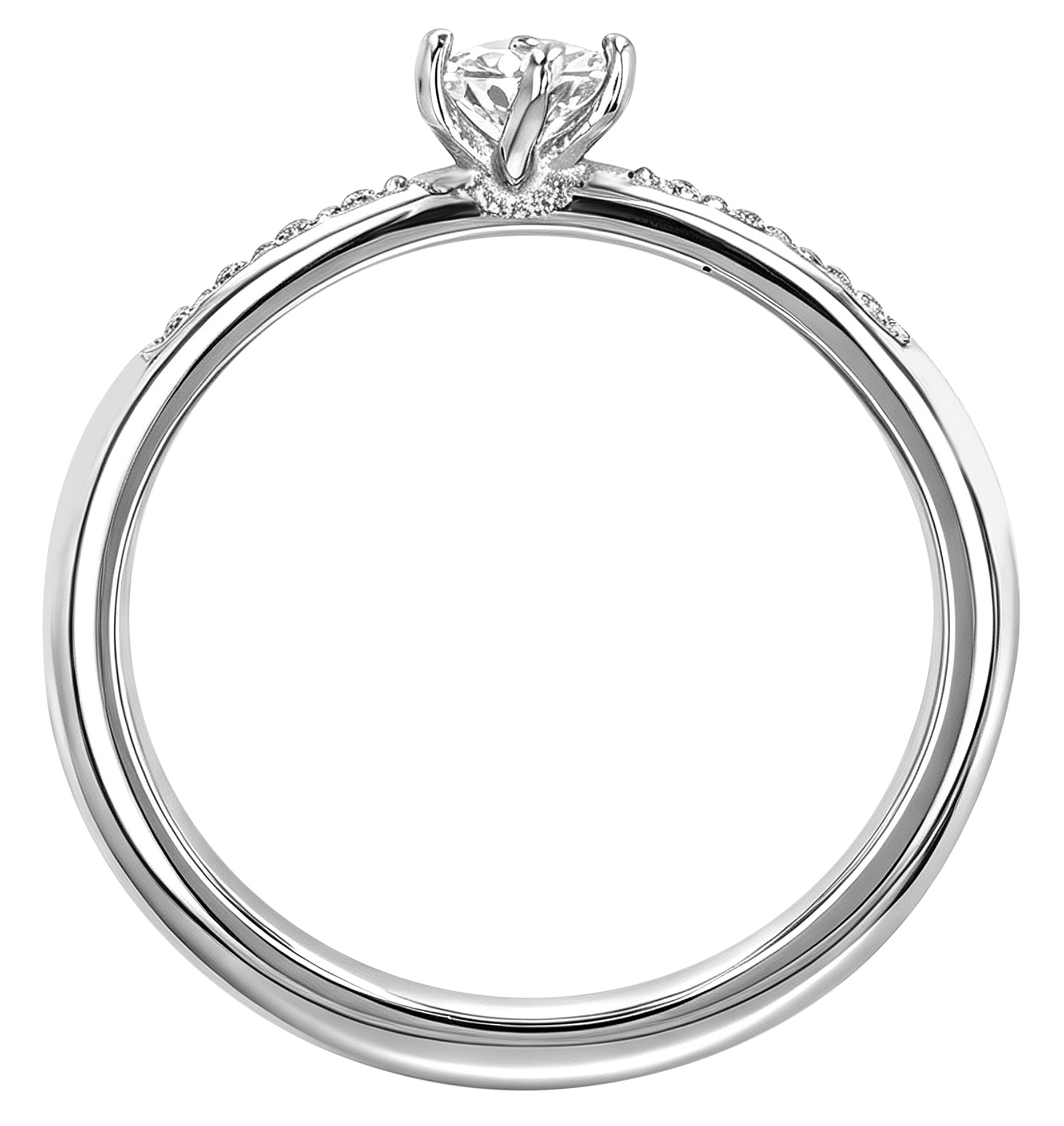 "Glanzstück" Edelstahl Damenring/ Verlobungsring Gr 54, Zirkonia Ø 4 mm/ Simili, silberfarben