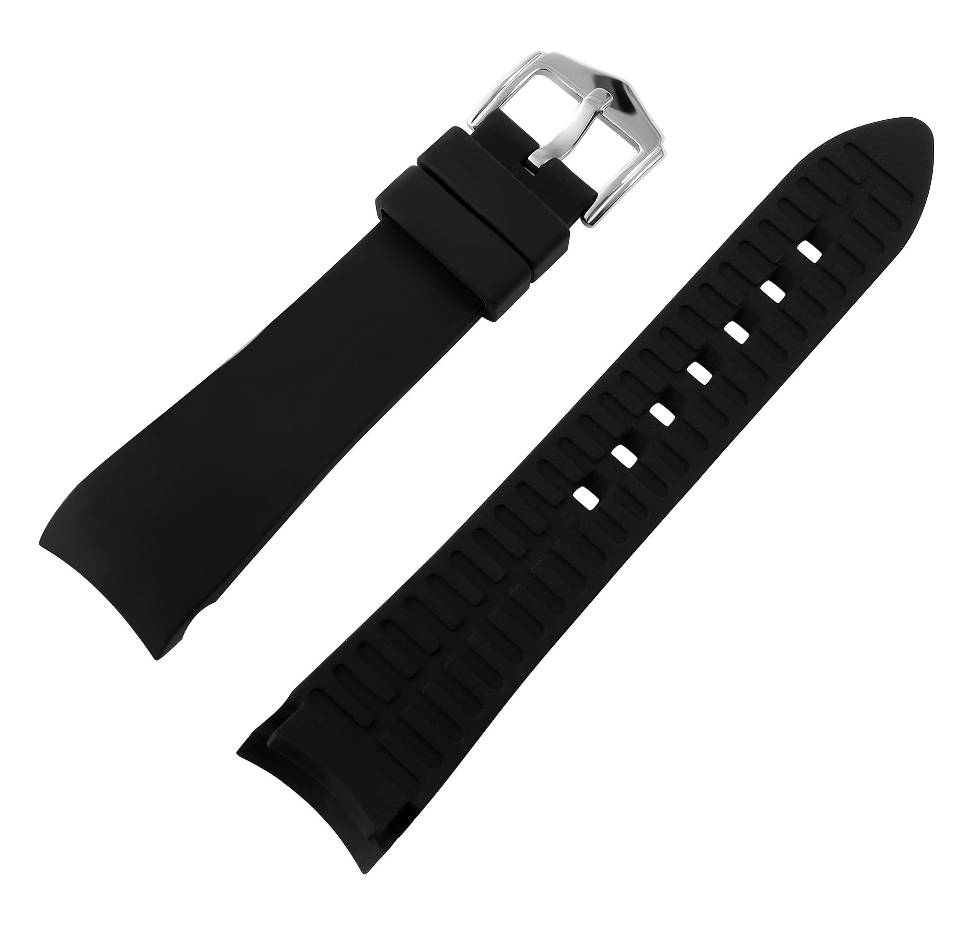 Silikon Uhrenarmband, Dornschließe, schwarz, 19 mm