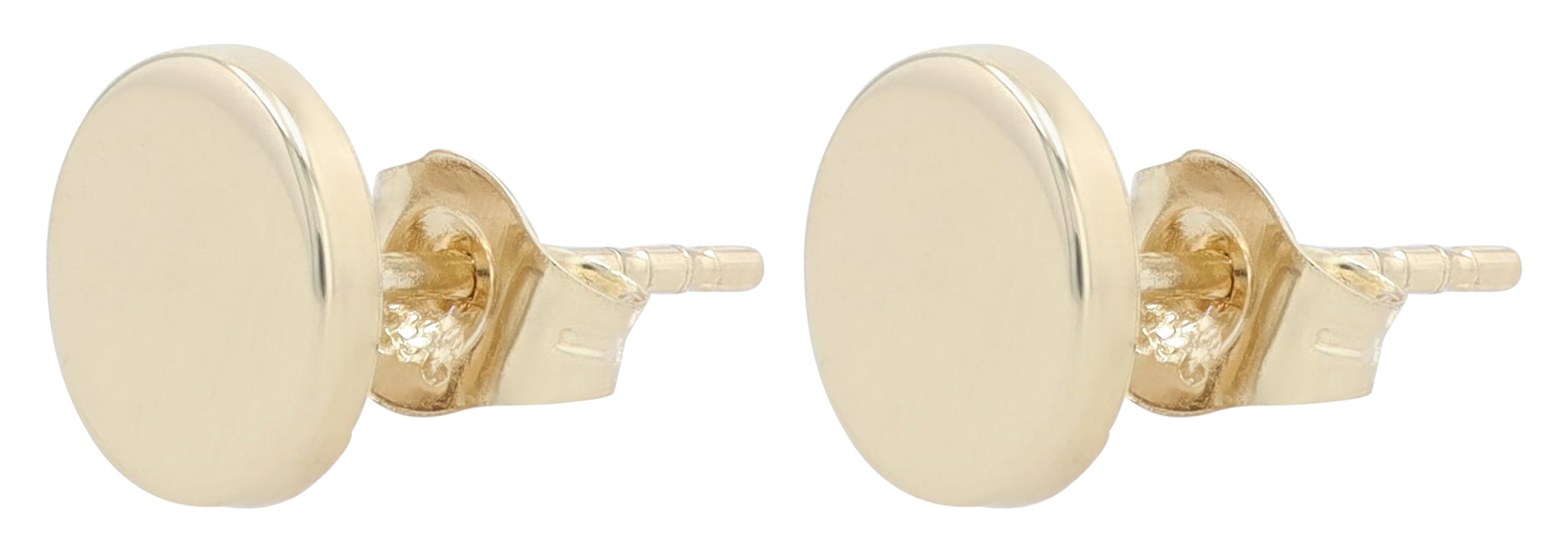333/- Echt Gold "Liso" Ohrstecker - Plättchen Ø 6 mm, Gelbgold, 8 Karat