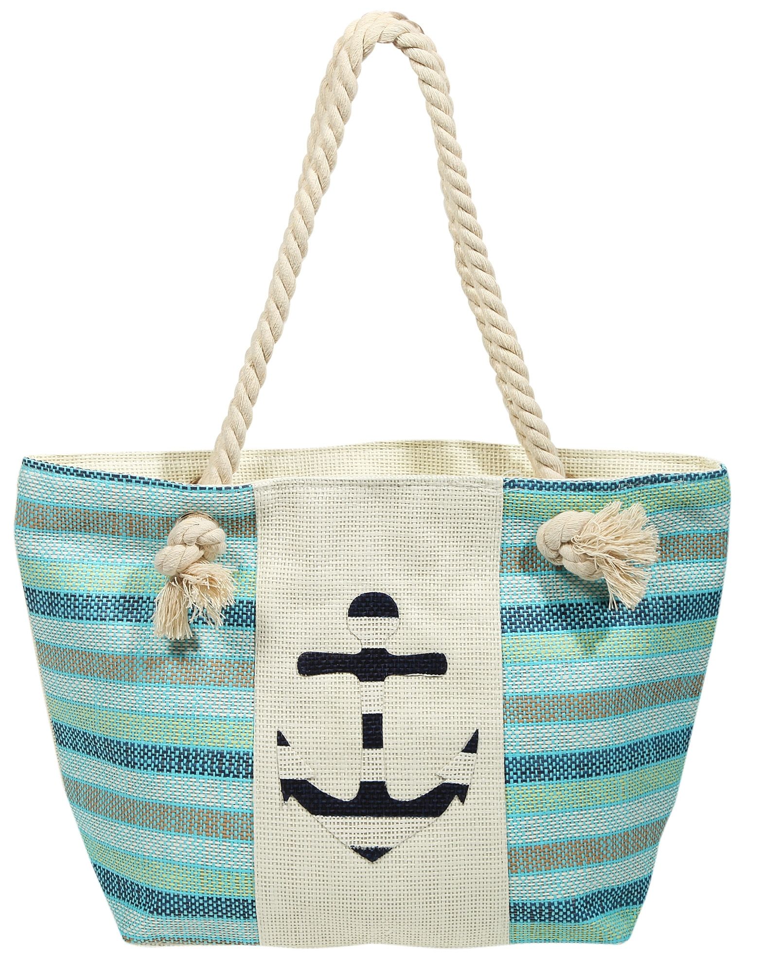 Strandtasche aus Bastfaser, maritim