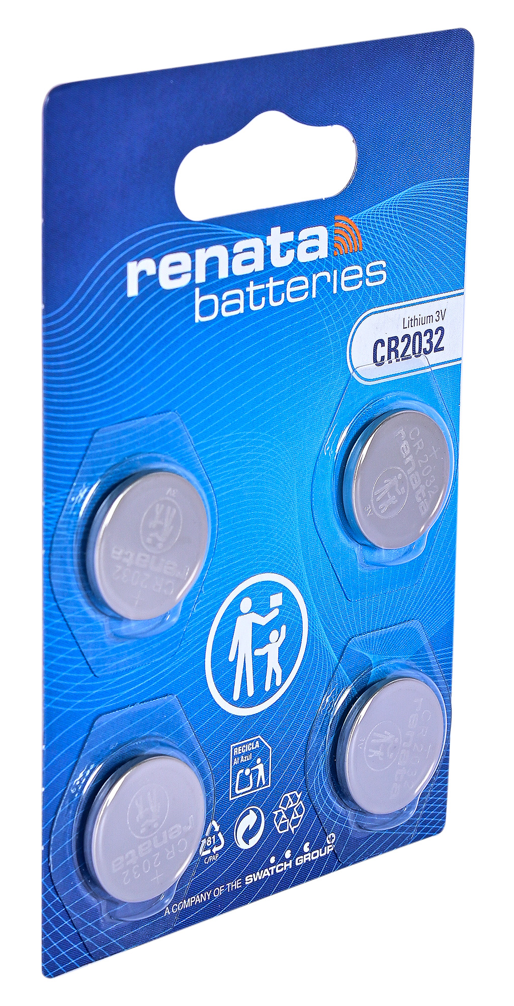 4 Stück Renata Lithium Batterie, 3V , (Li/Mn02) CR2016, CR2025, CR2032