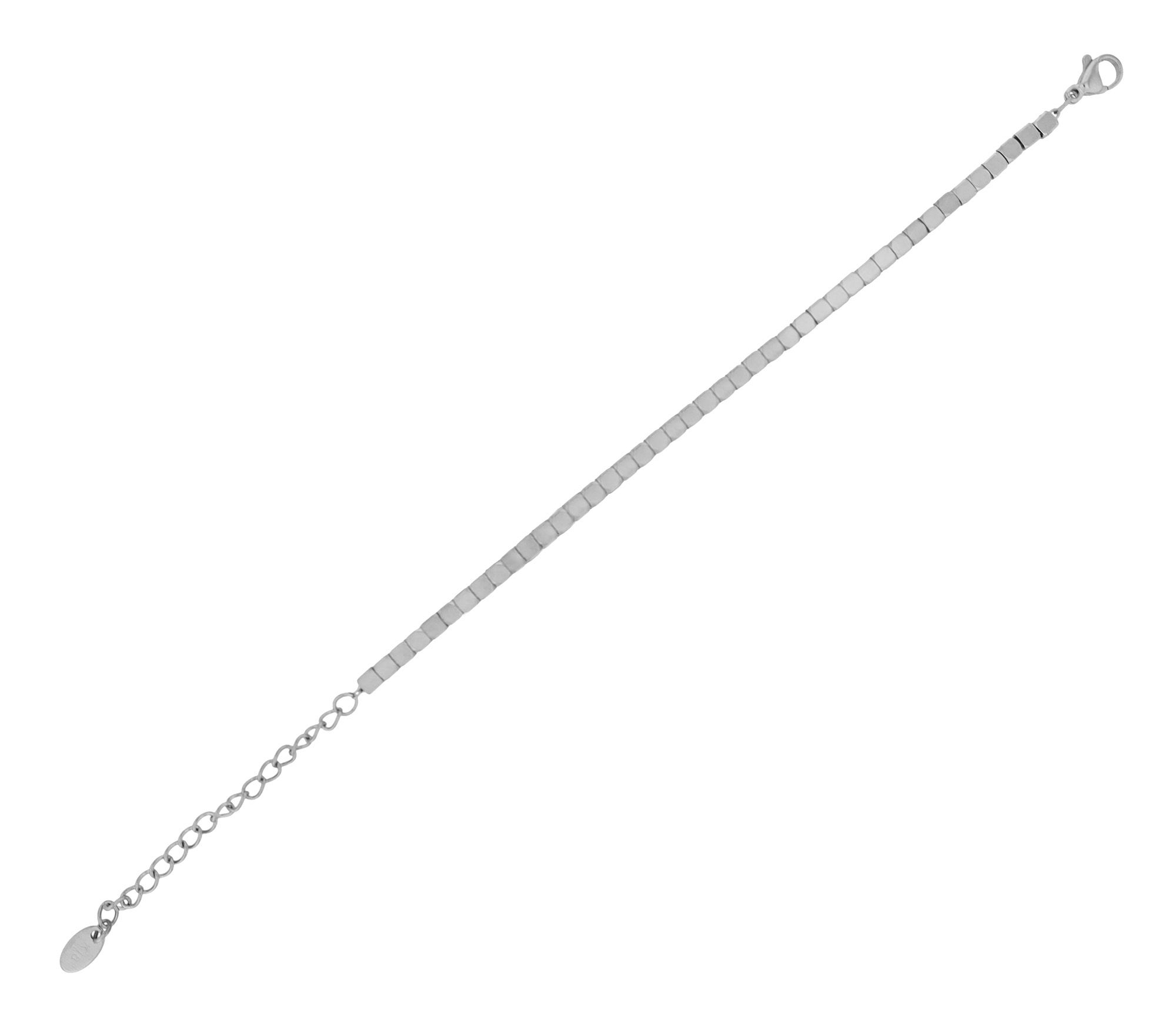 "Cube" - Kugelarmband Edelstahl, 15 + 5 cm, Würfelarmband, silberfarben