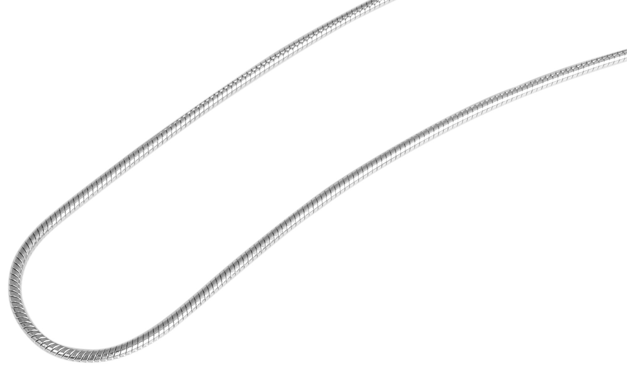 925/- Echt Silber Schlangenkette "Sajed", 42 cm / 1,5 mm, rhodiniert