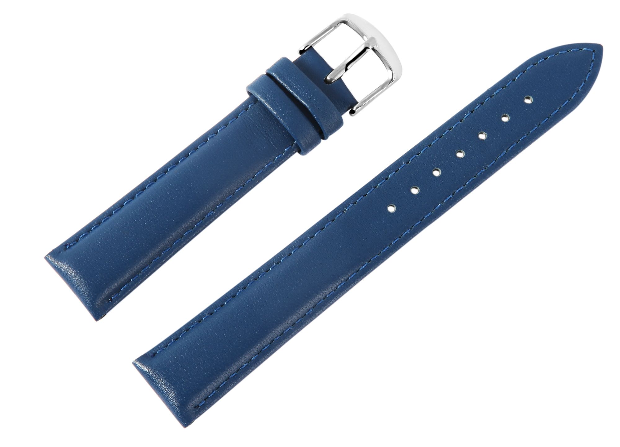 Echtleder-Uhrenarmband, dunkelblau, 16 mm
