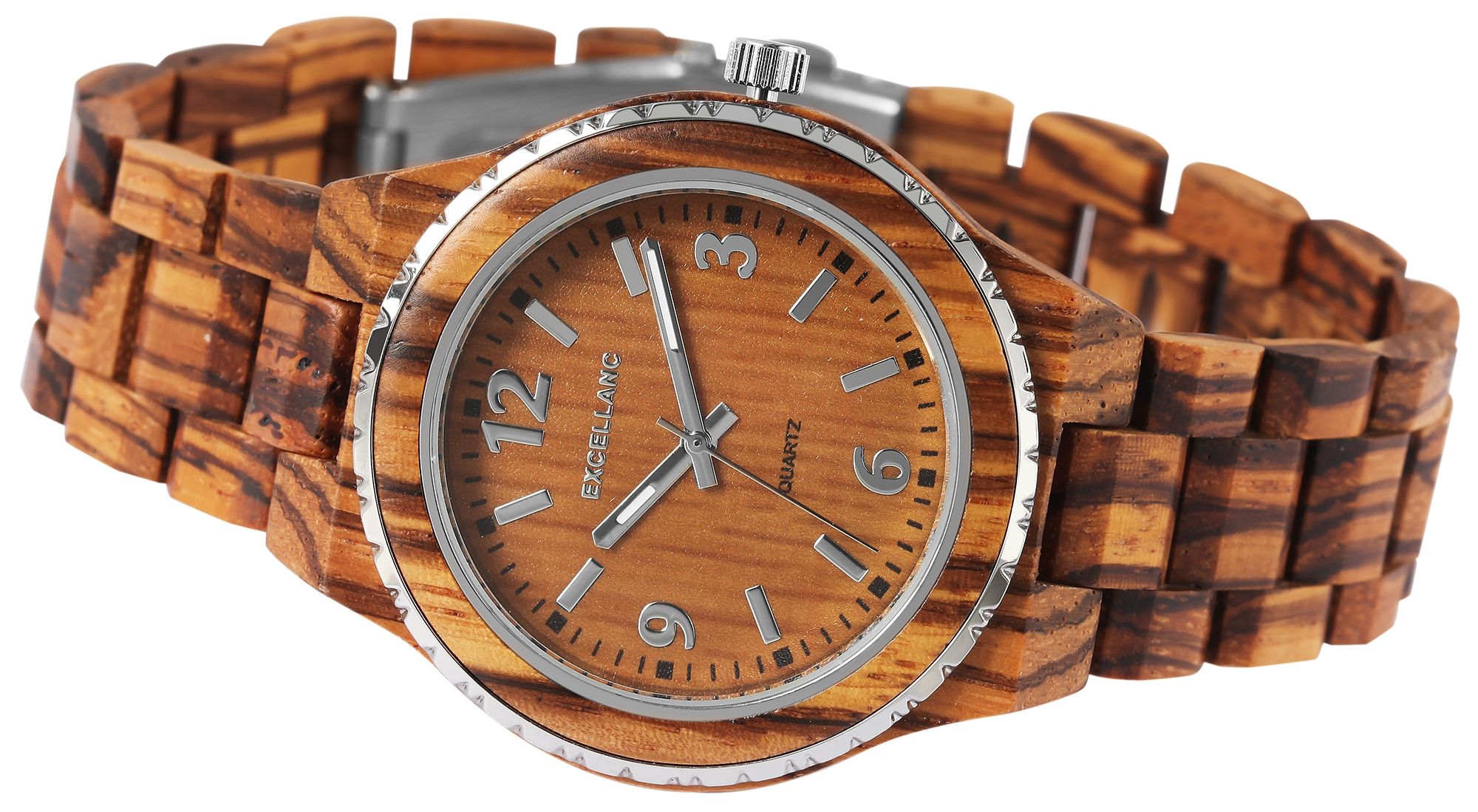 Excellanc Unisexarmbanduhr aus Zebraholz