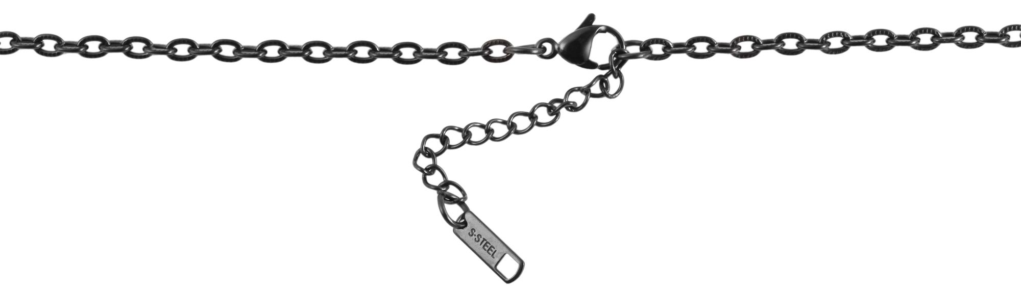 "Welsia" Edelstahl Ankerkette Münzanhänger Ø 30 mm, 43 + 5 cm, schwarz