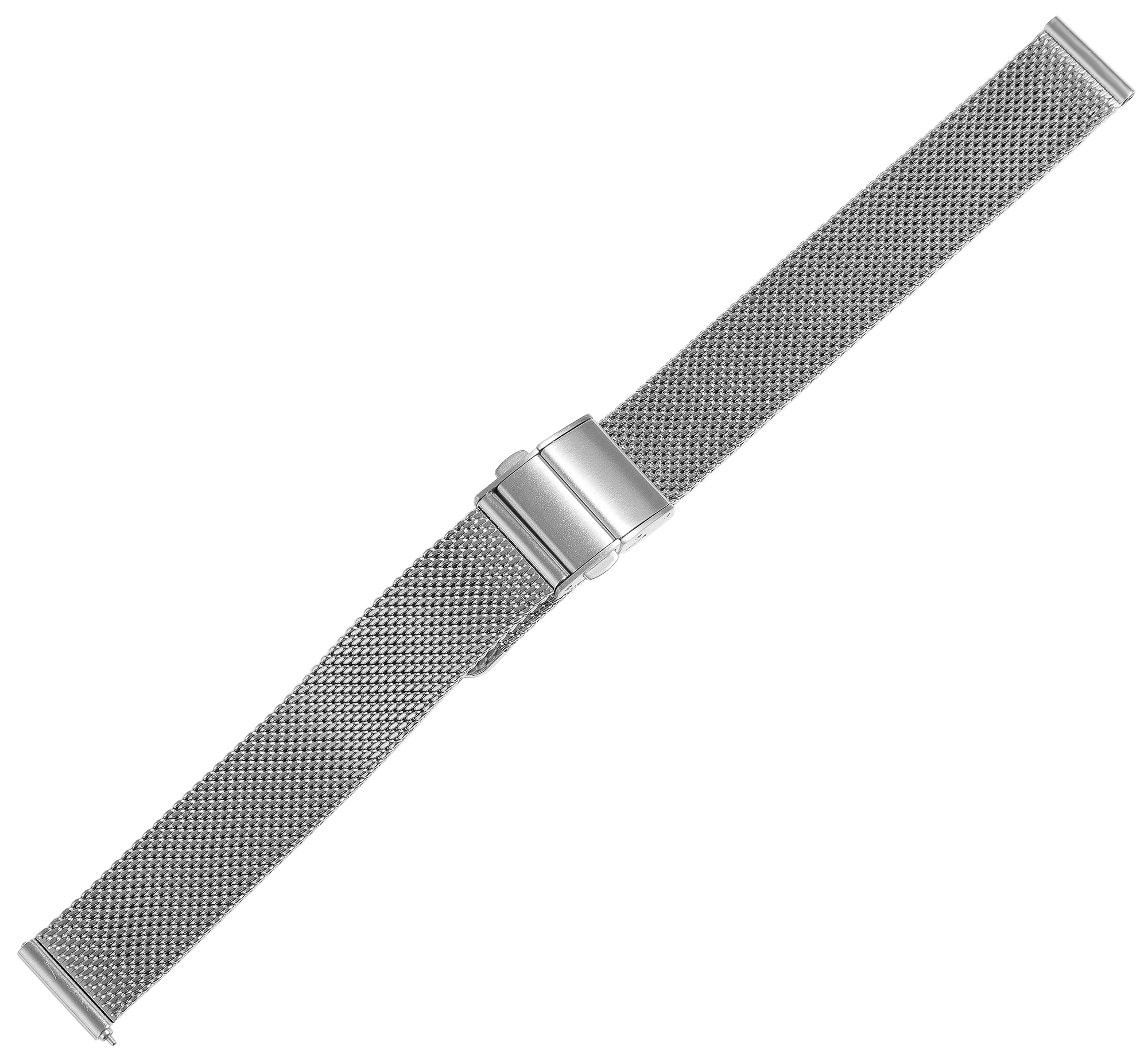 Edelstahl-Milanese (Quick-Release), Faltschließe, silberfarben, 20 mm
