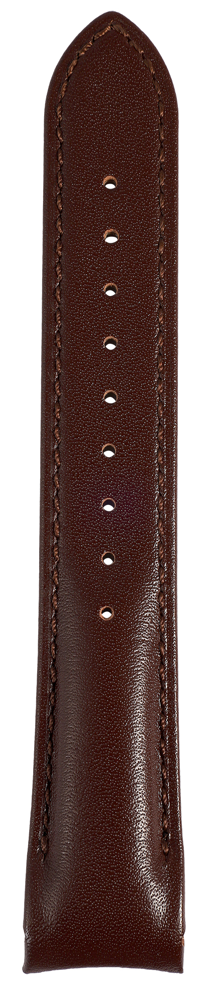Echtleder Uhrenarmband, gepolstert, genäht, braun, 22 mm