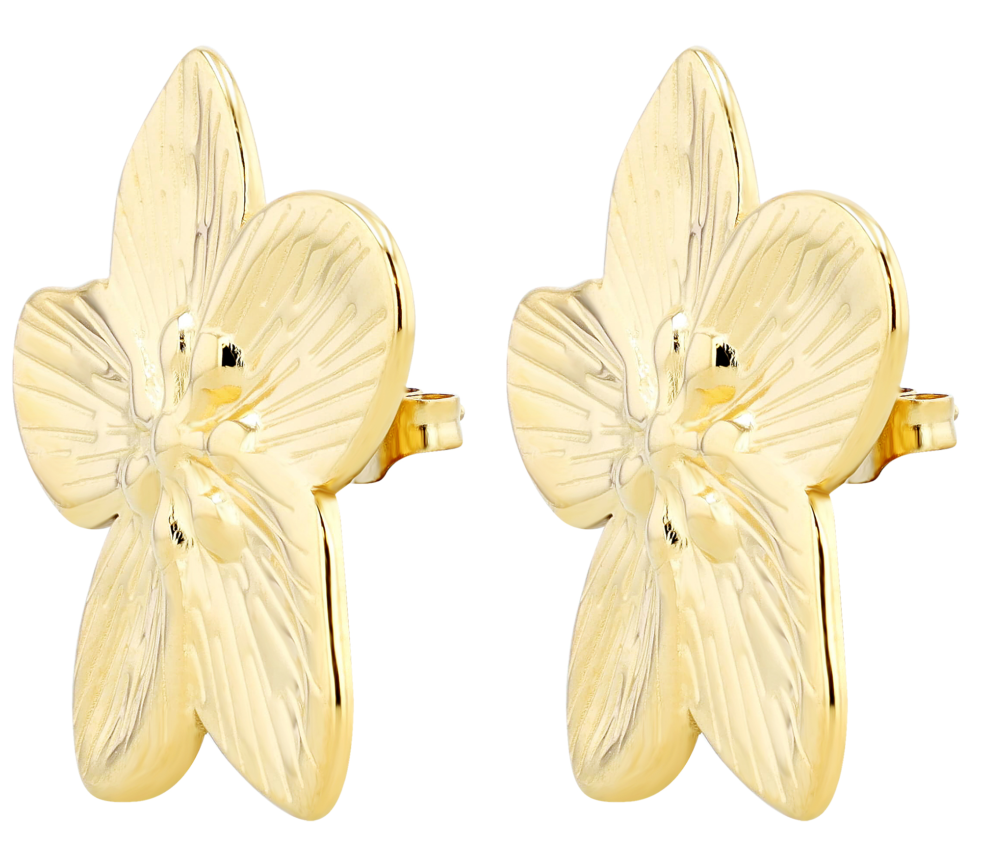 "Valea " Edelstahl Statement Ohrstecker - Blüte, goldfarben