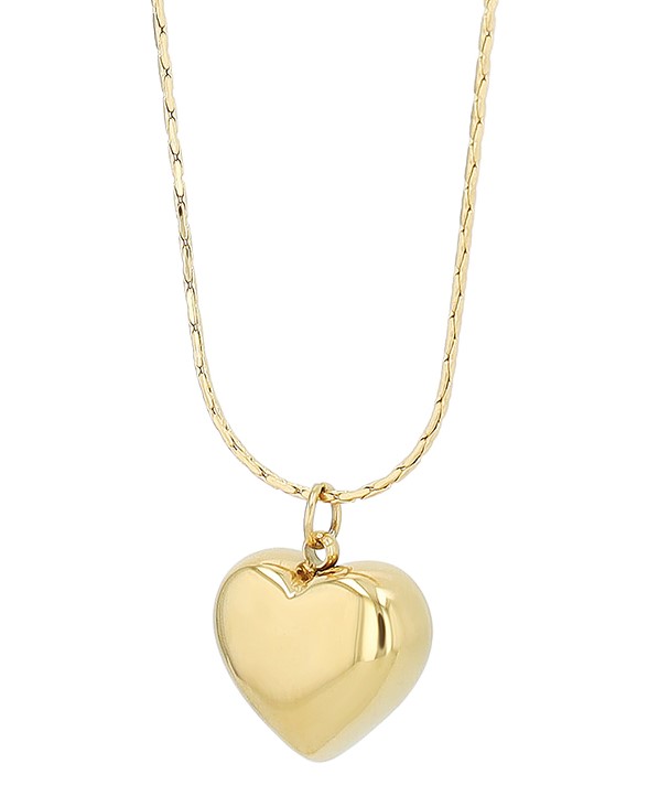 "Anisja" Edelstahkette mit Anhänger, Herz, 42+5cm, goldfarben