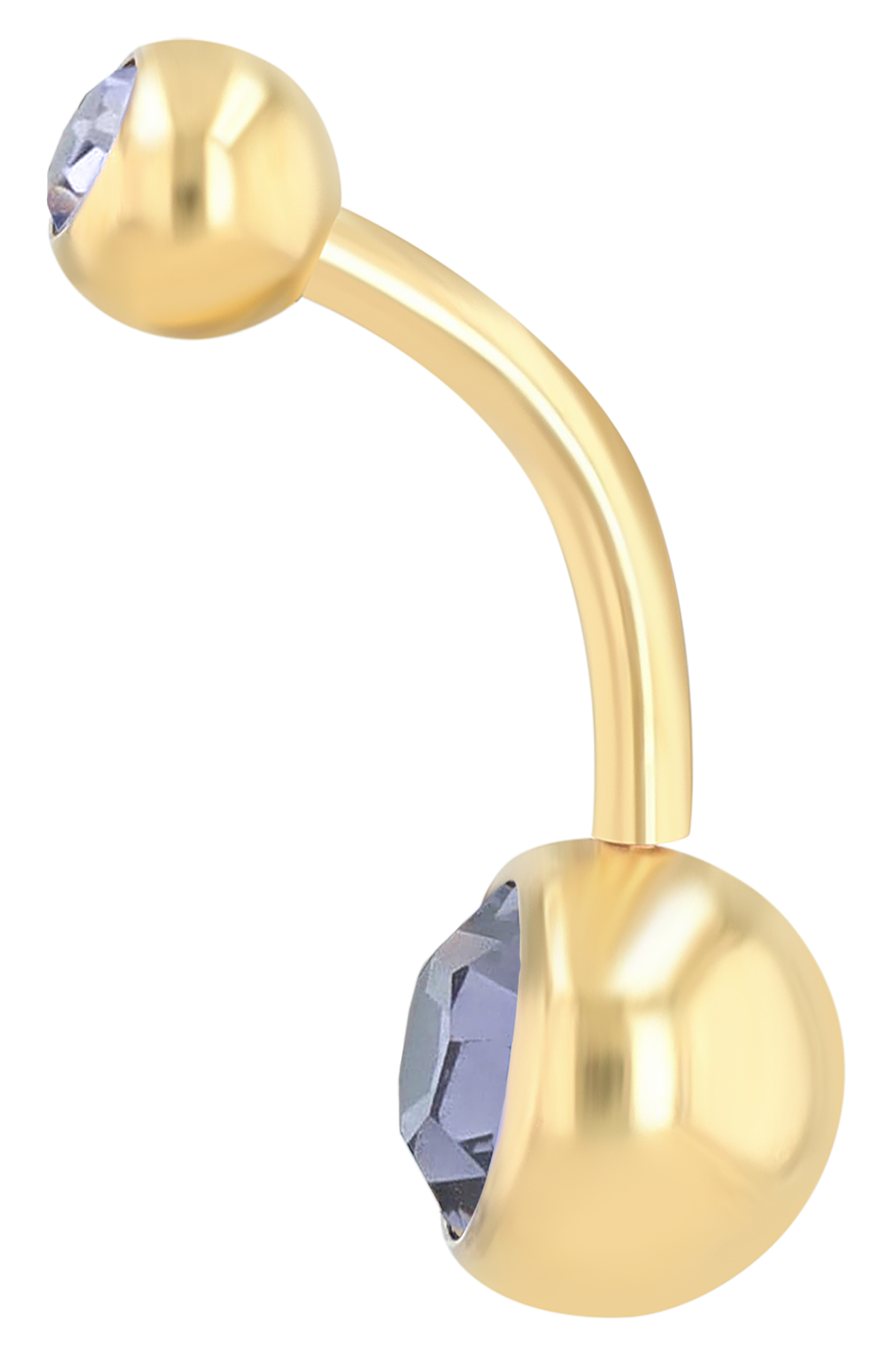 "Sariye" Edelstahl-Bronze Bauchnabelpiercing, VE6, 10 mm/ Stärke 1,8 mm, dunkellila