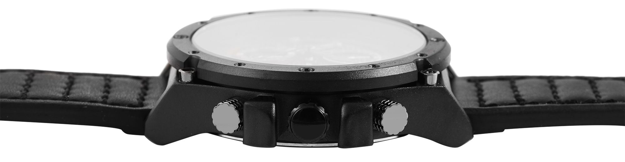 ELITE Herrenchronograph mit Echtlederarmband, schwarz
