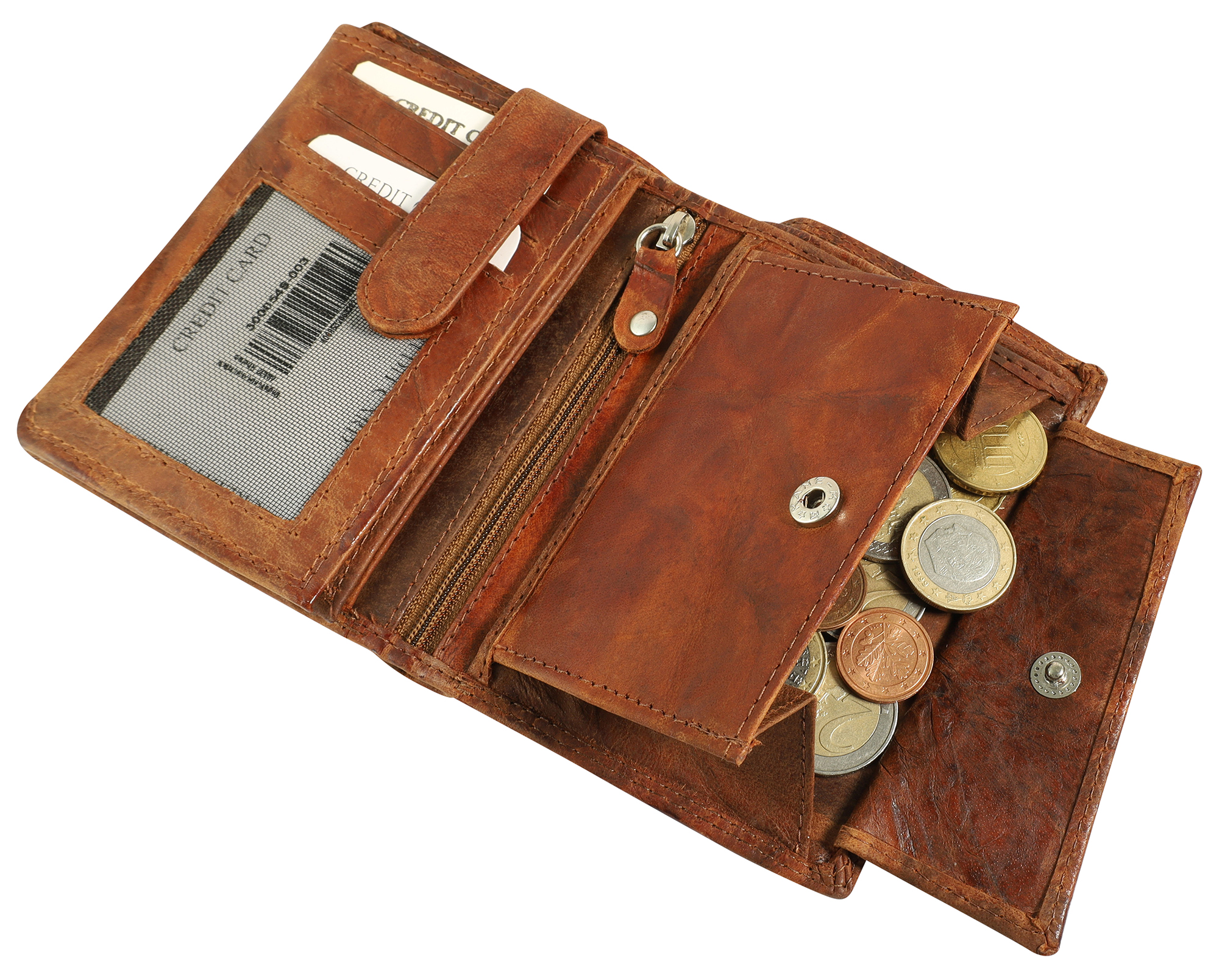 Akzent Echt Leder  Geldbörse, Hochformat