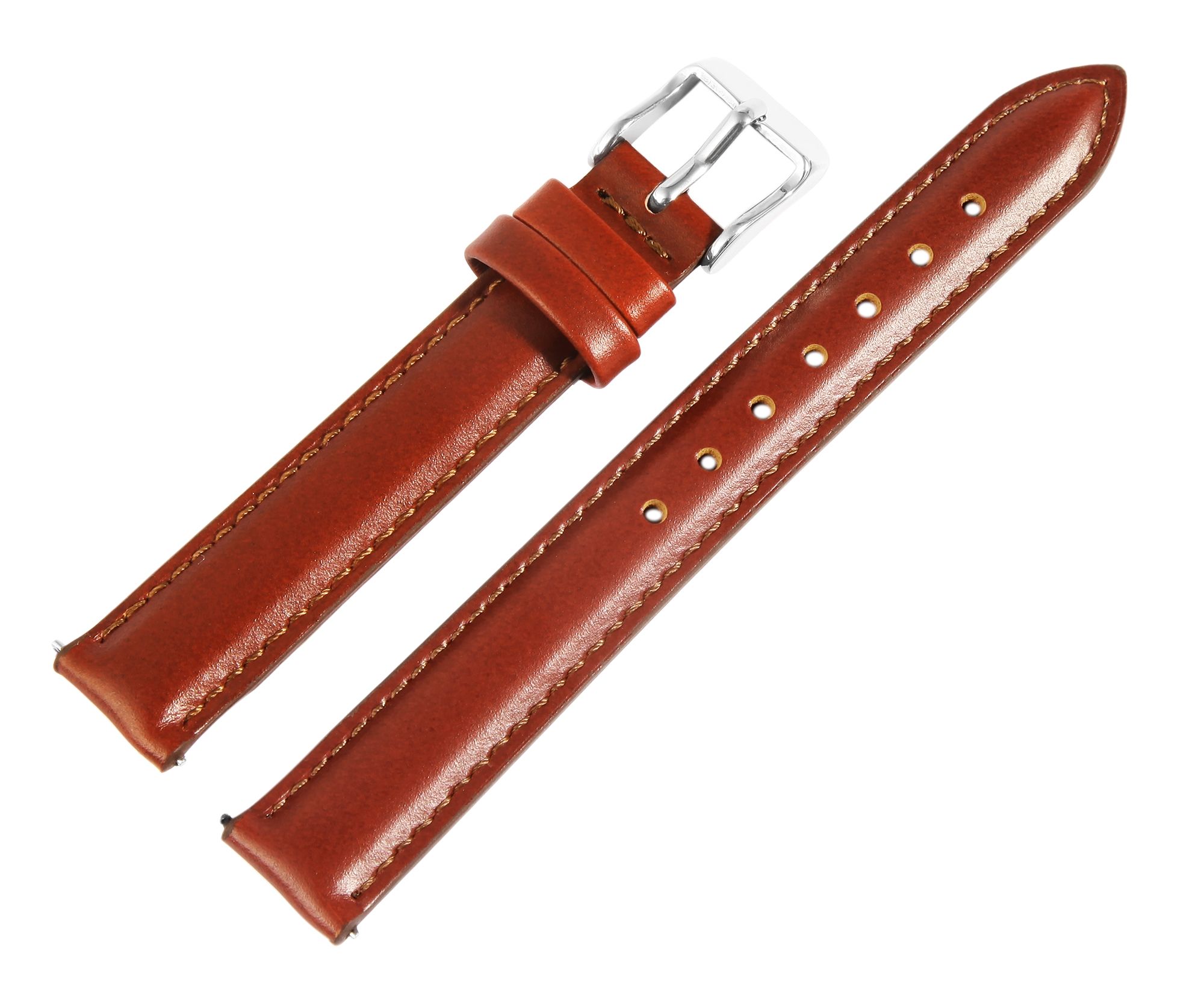 Echtleder Uhrenarmband (Quick-Release), rot-braun, 12 mm