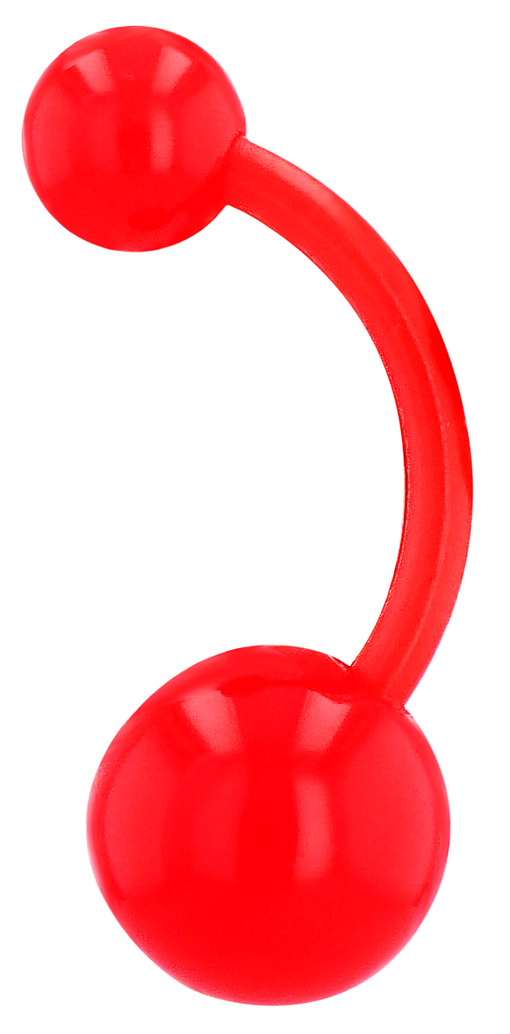 "Mirnesa" Bauchnabelpiercing, VE 6 aus Kunststoff, Länge 10 mm/ Stärke 1,5 mm, rot