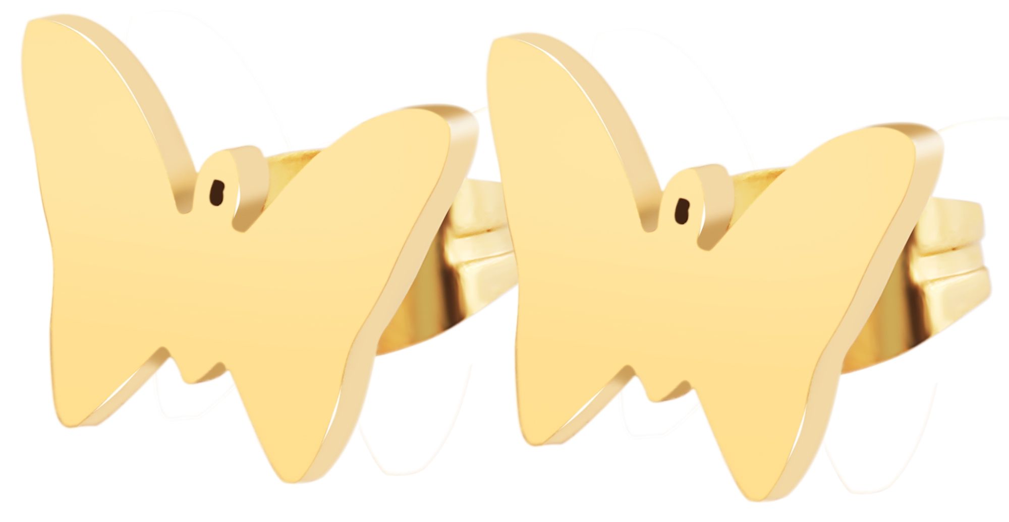 Akzent Edelstahl Ohrstecker mit Schmeterling, IP Gold, goldfarbig