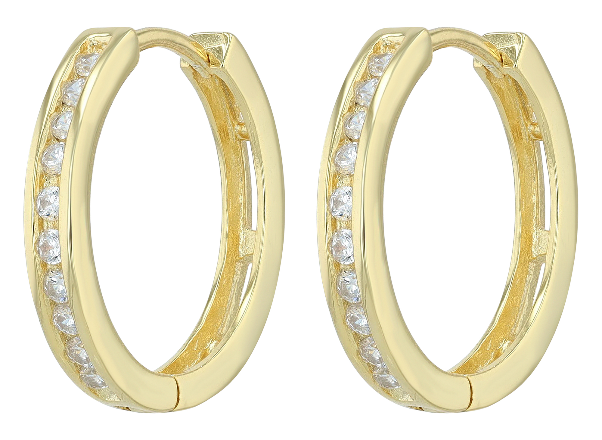 "Simarong" 925/- Echt Silber Creolen Ø 16 mm, mit Zirkonia, vergoldet