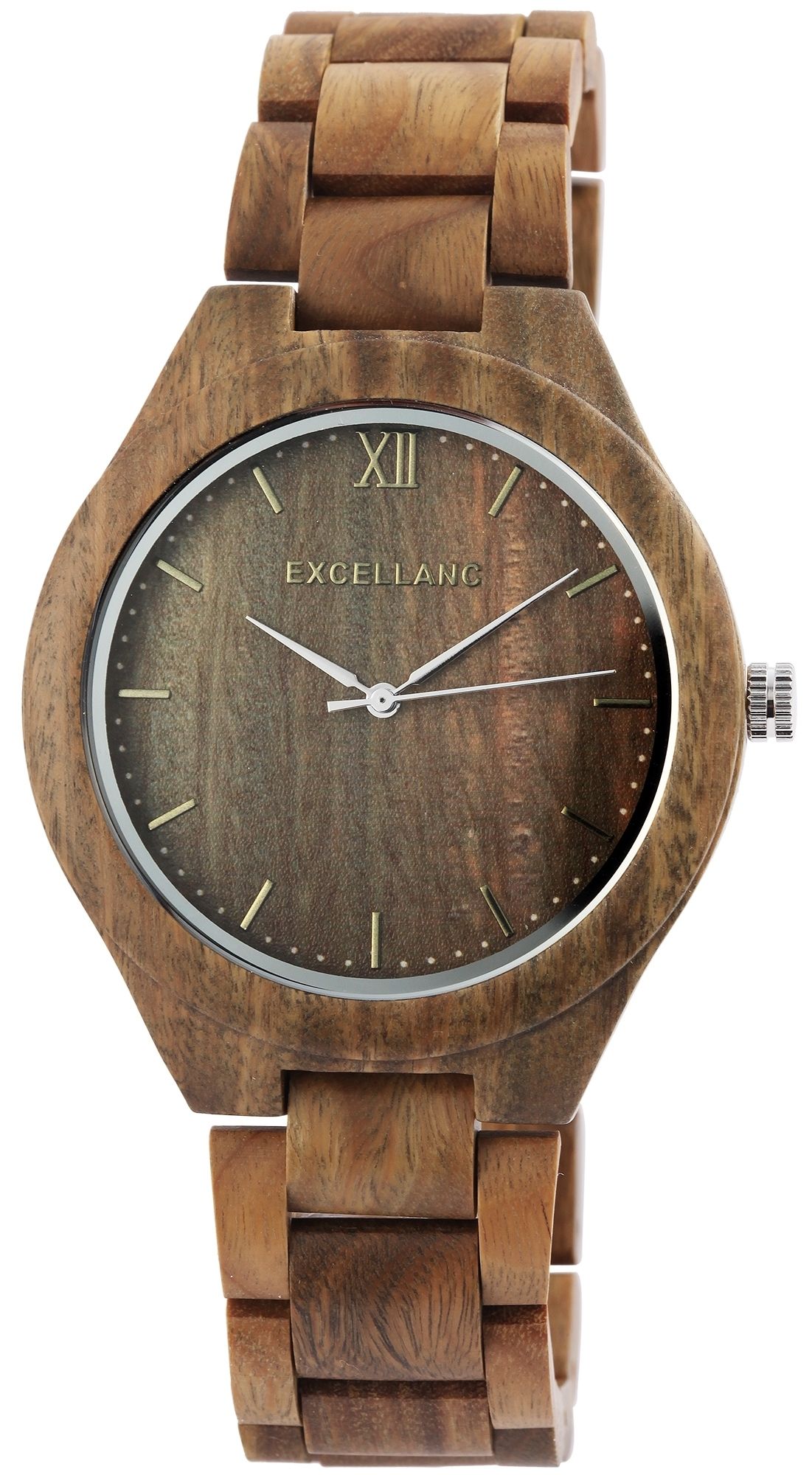 Excellanc Herrenarmbanduhr aus grünem Sandelholz