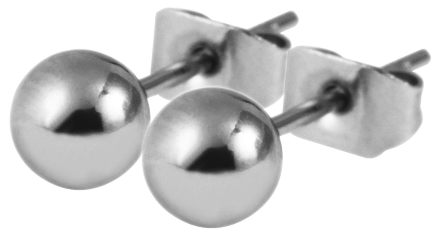 Akzent Edelstahl Schmuckset, Kette und Ohrringe, 43+5 cm, silberfarbig