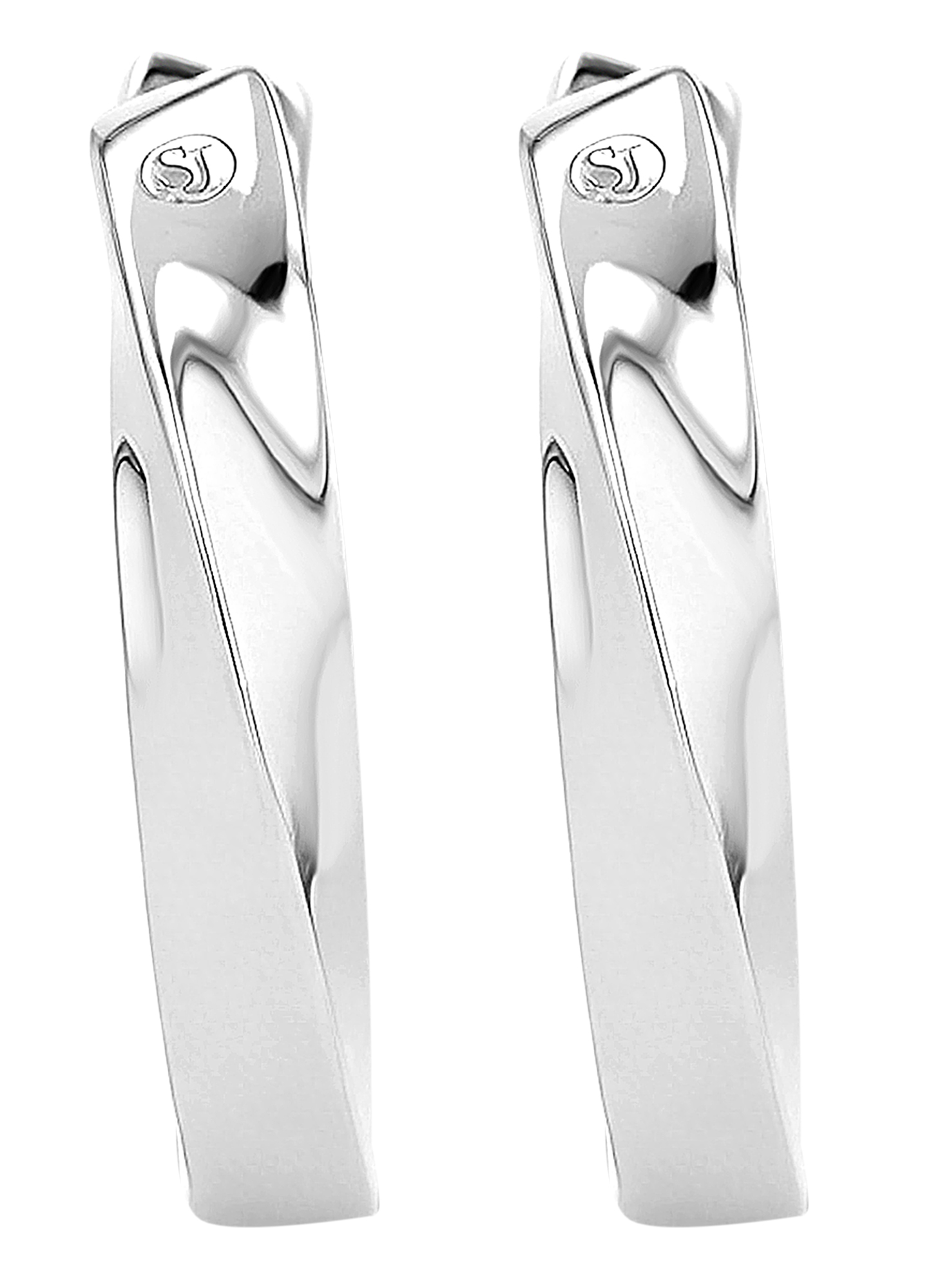 Sif Jakobs Jewellery 925/- Echt Silber Creolen "Ferrara Piccolo Pianura" Ø 10 mm, rhod.