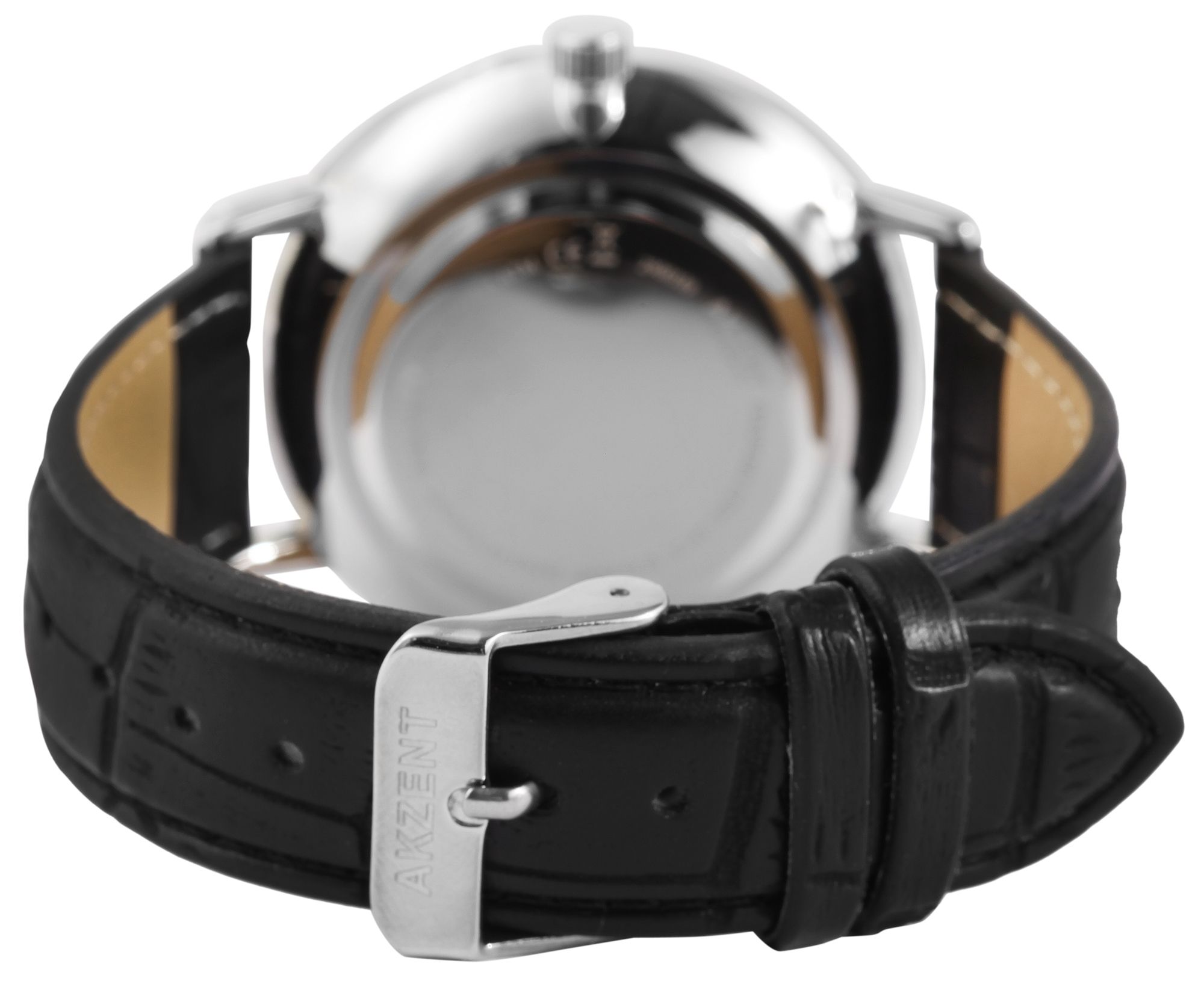 Akzent Exclusive Herrenarmbanduhr mit Lederimitationsarmband