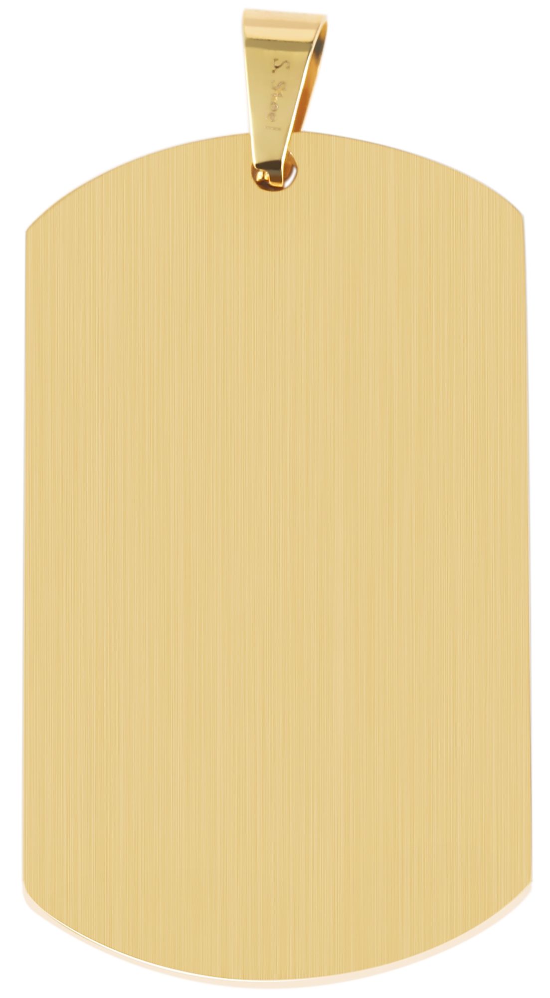 "Asha" Akzent Edelstahl Gravuranhänger/ Dog Tag, 50 x 29 mm, goldfarben